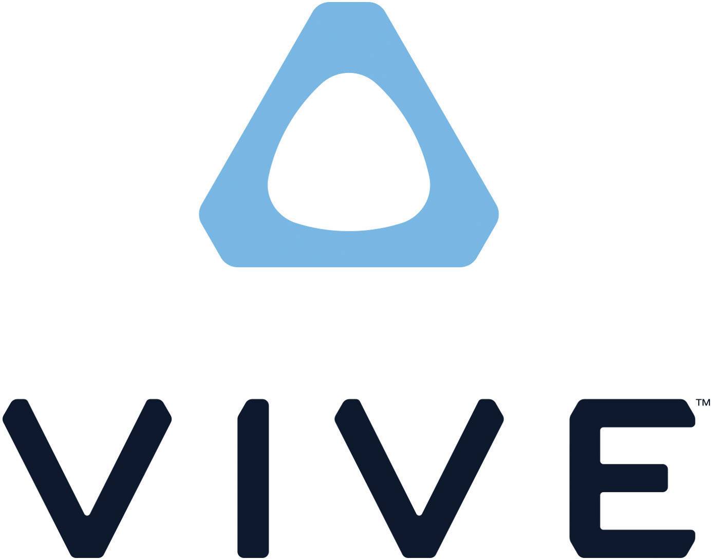 'VIVE' logo with a blue triangular symbol above it.