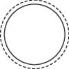 A circle surrounded by a dotted line symbolises a concept of selection or highlighting.