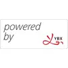 Text reading 'powered by' next to a stylised red logo that looks like 'YBX'.