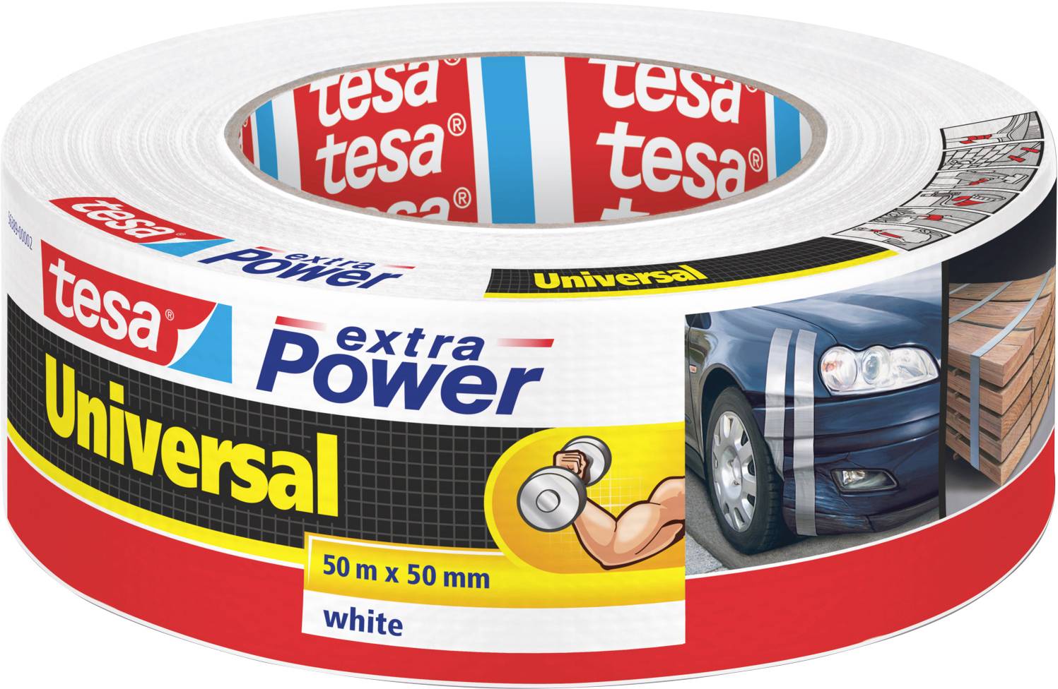 tesa UNIVERSAL 56389-00002-06 Cinta adhesiva de tejido tesa® extra Power Blanco (Lon. x Anch.) 50 m x 50 mm 1 UD(S).