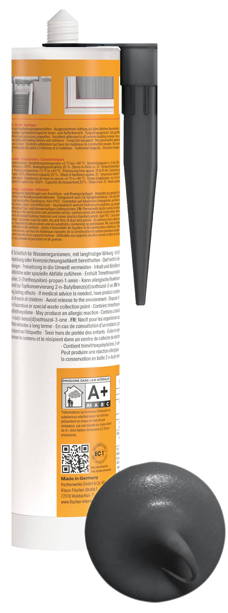 Fischer DBSA Silicona para construcción Color del fabricante Gris pizarra 512213 310 ml-3