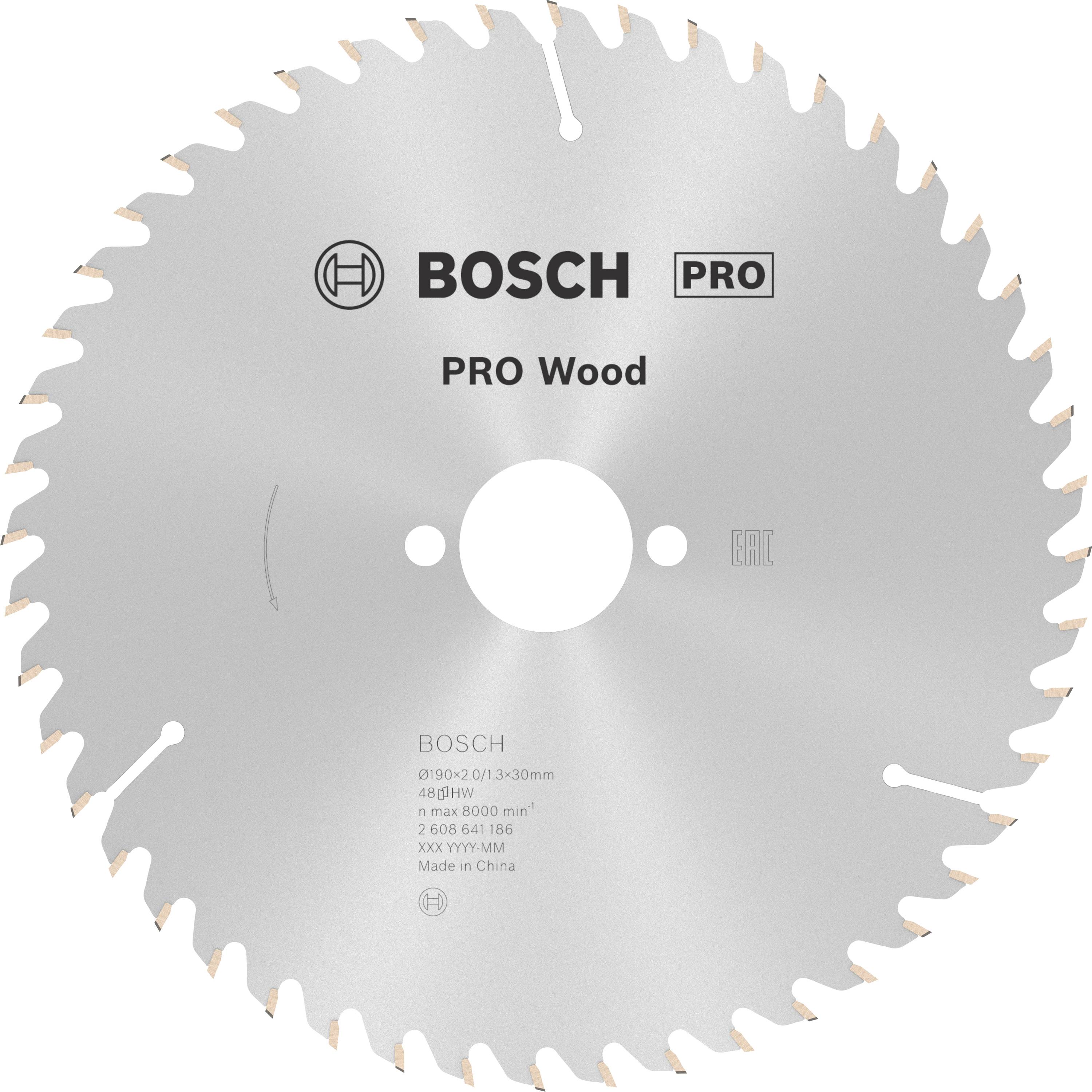 Bosch Accessories Optiline Wood 2608641186 Hoja de sierra circular de metal duro 190 x 30 x 2 mm Número de dientes: 48 1-0