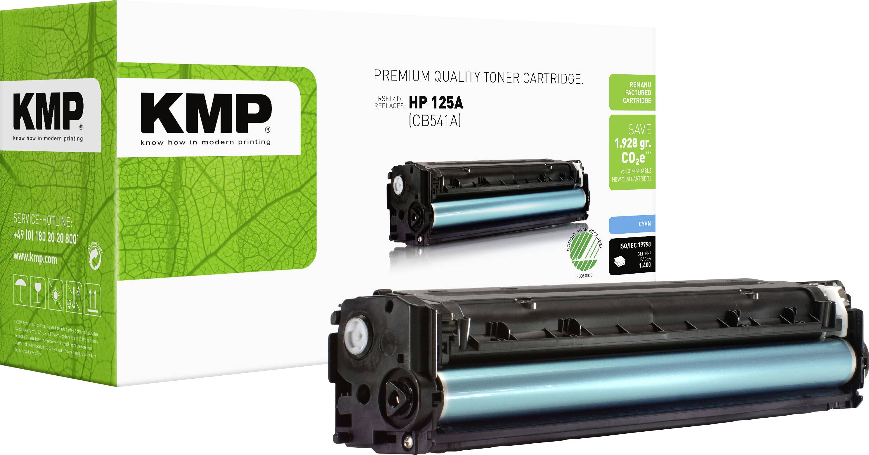 KMP H-T114 Tóner replaced HP 125A, CB541A Cian 1400 Lados Compatible Cartucho de tóner