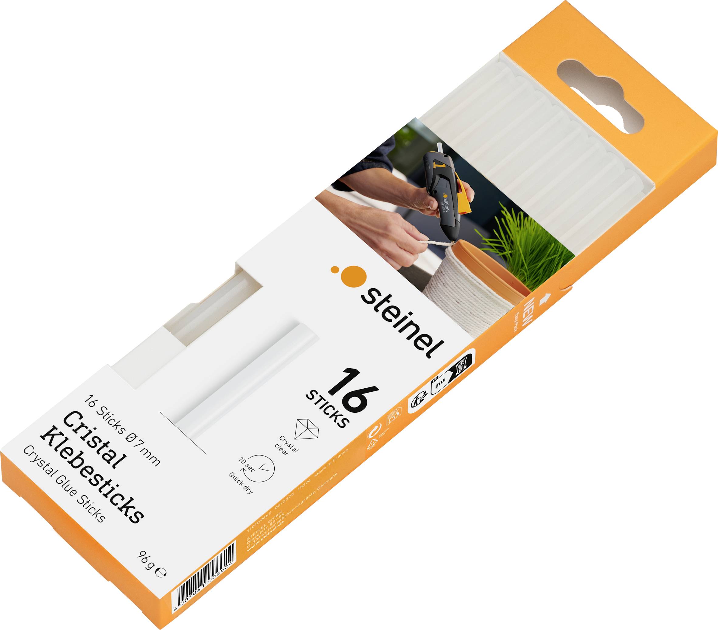Steinel 006624 Barras de cola 7 mm 150 mm Transparente 96 g 16 UD(S).