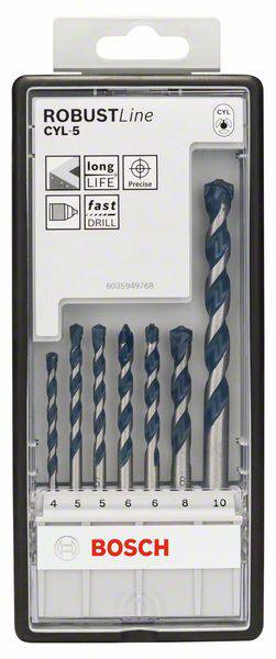 Bosch Accessories CYL-5 2608588167 Carburo metálico Juego de brocas espirales de hormigón 7 piezas 4 mm, 5 mm, 5 mm, 6 m-1