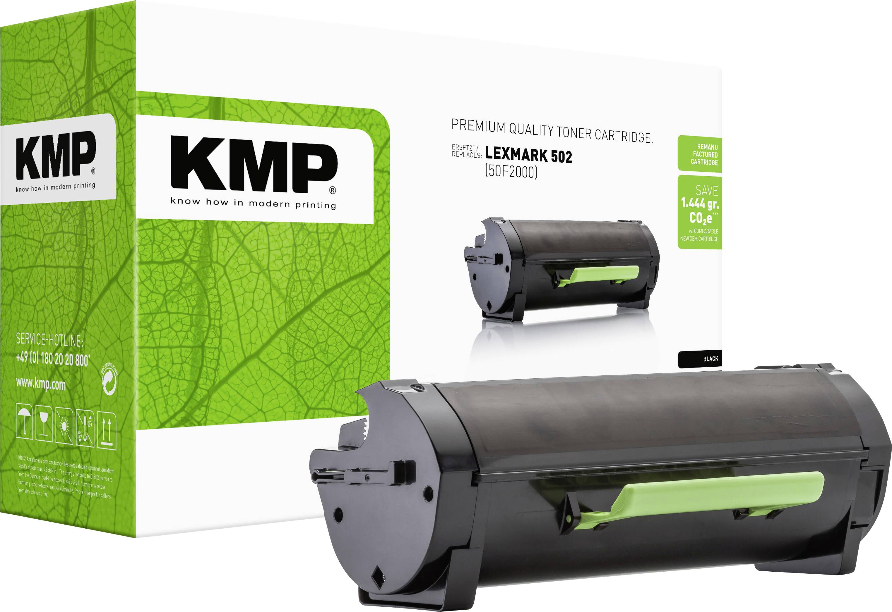 KMP Cartucho de tóner reemplaza Lexmark 502, 50F2000 Negro 2000 Lados L-T47-0