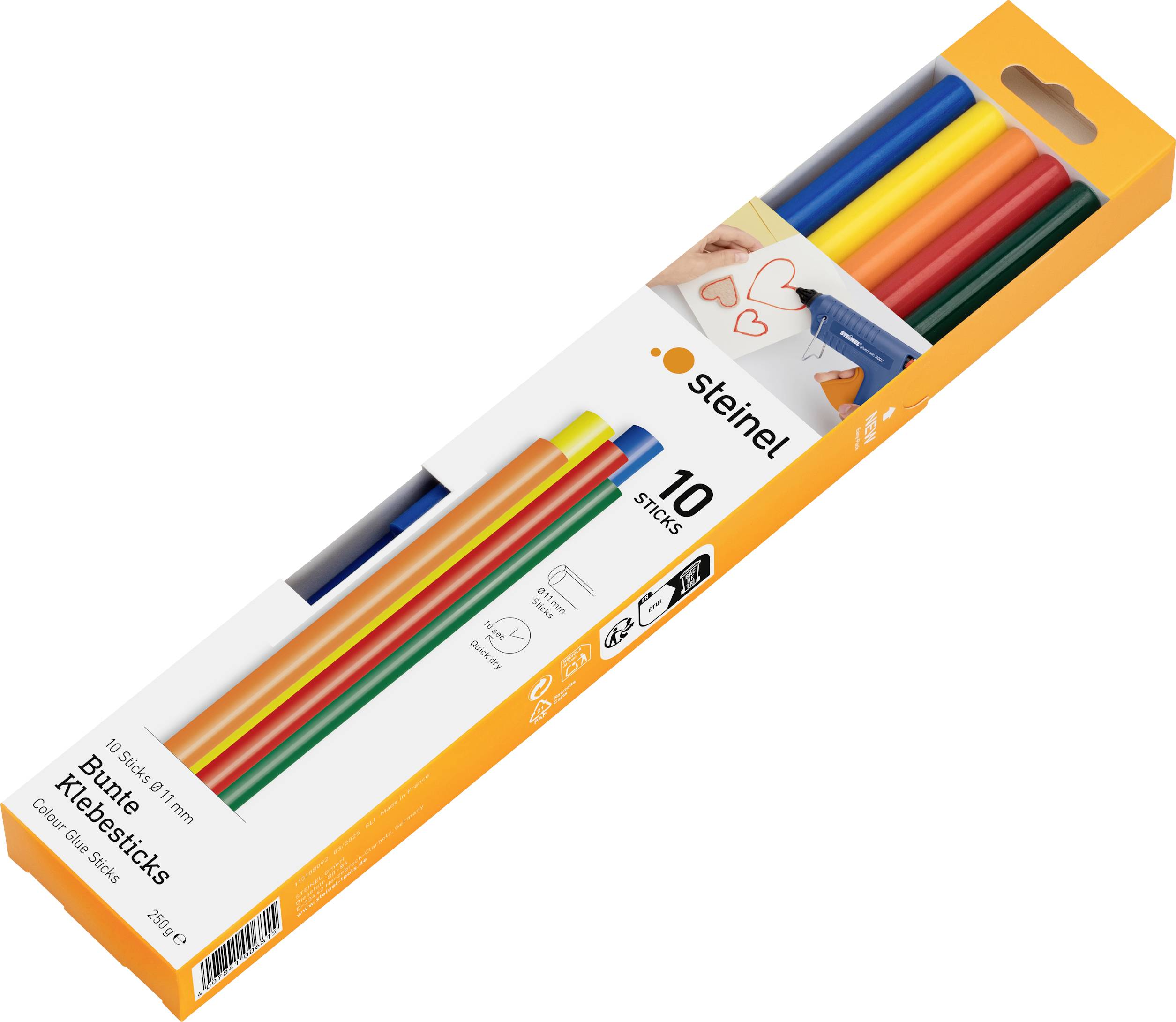 Steinel 006815 Barras de cola 11 mm 250 mm Diferentes colores surtidos 250 g 10 UD(S).