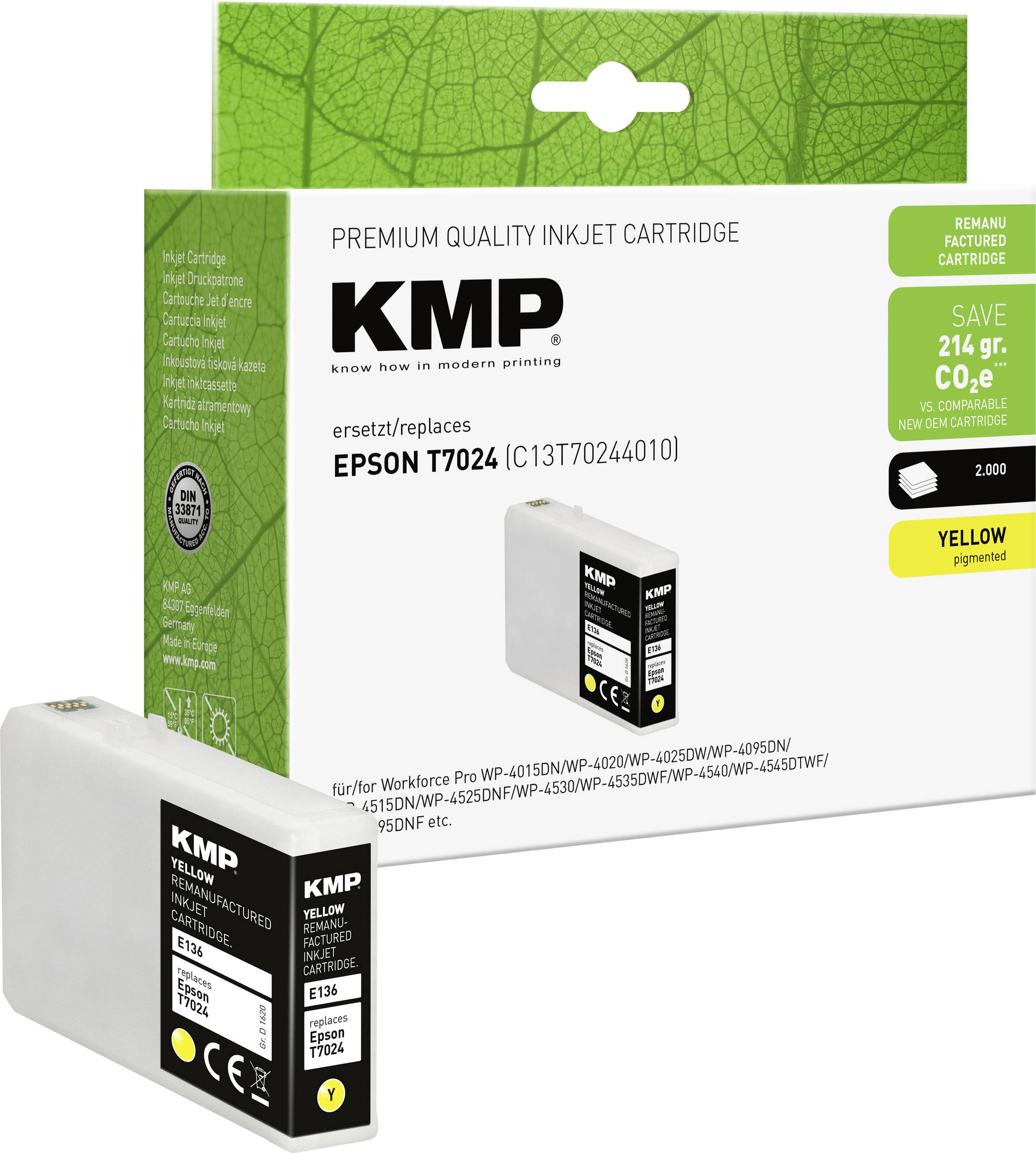 KMP Ink reemplaza Epson T7024 Compatible Amarillo E136 1620,4009-0