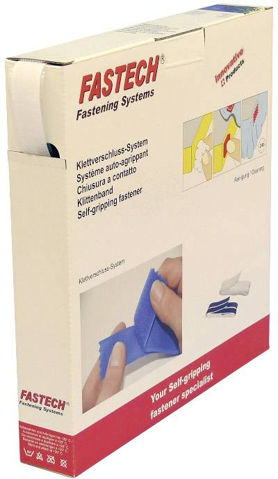 FASTECH® B20-SKL-H-000025 Cierre de gancho y bucle Para encolar pegamento termofusible Parte adhesiva ( x ) 25 m x 20 mm Blanco 25 m