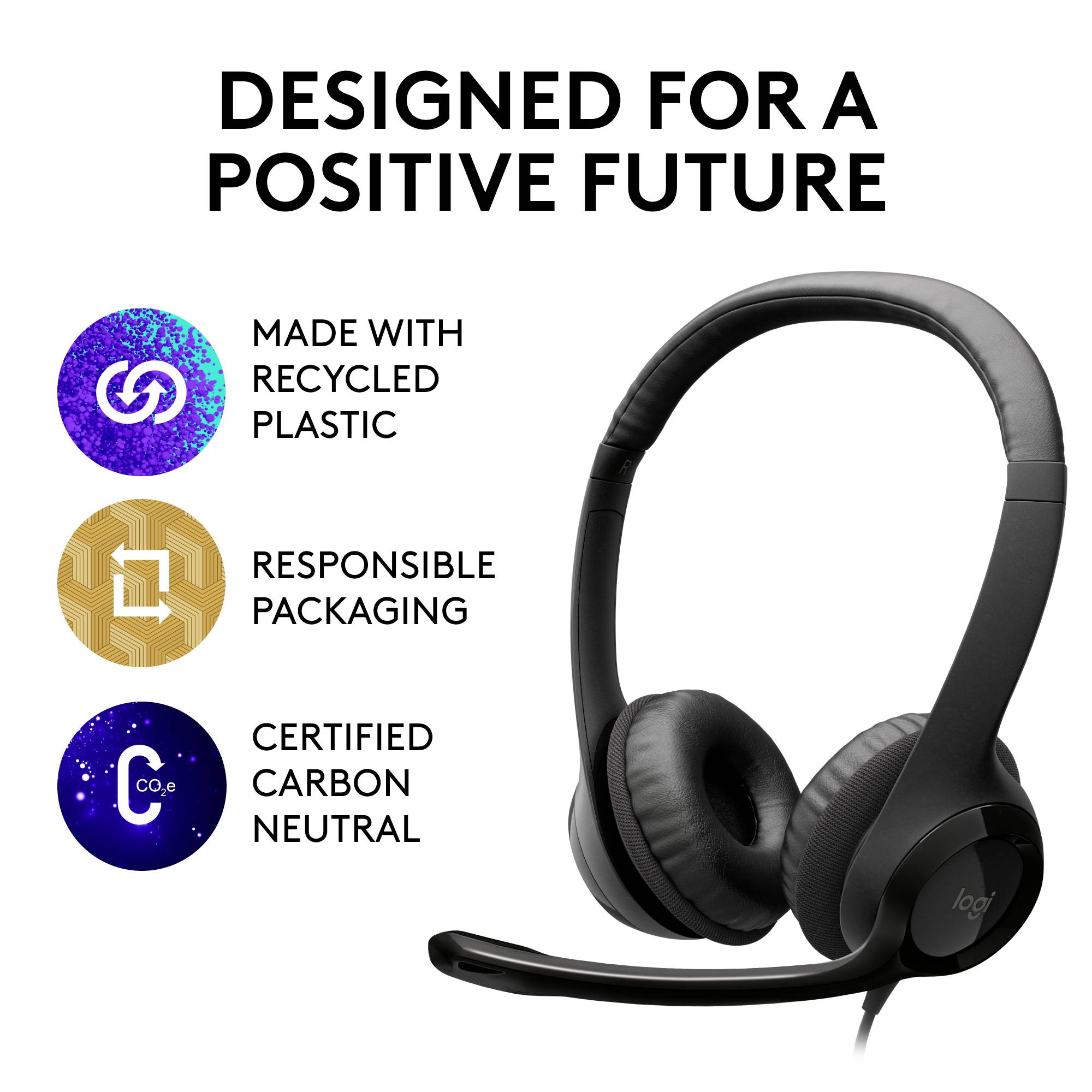 Logitech H390 Auriculares supraurales Por cable Estéreo Schwarz Supresión de ruido del micrófono, Supresión de ruido Con-8