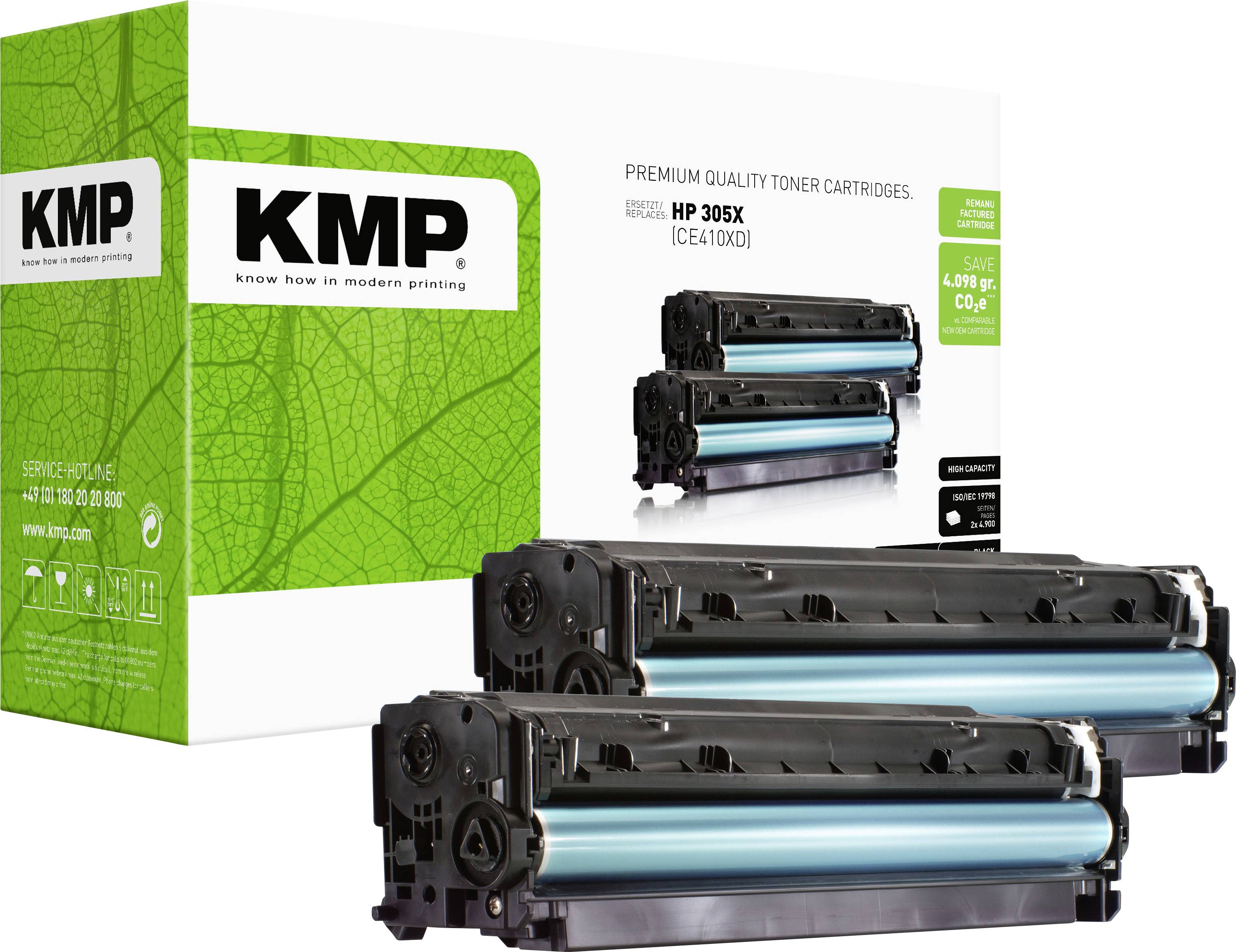 KMP Tóner reemplaza HP 305X, CE410X Compatible Dual Negro 4900 Lados H-T157D 1233,HC21-0