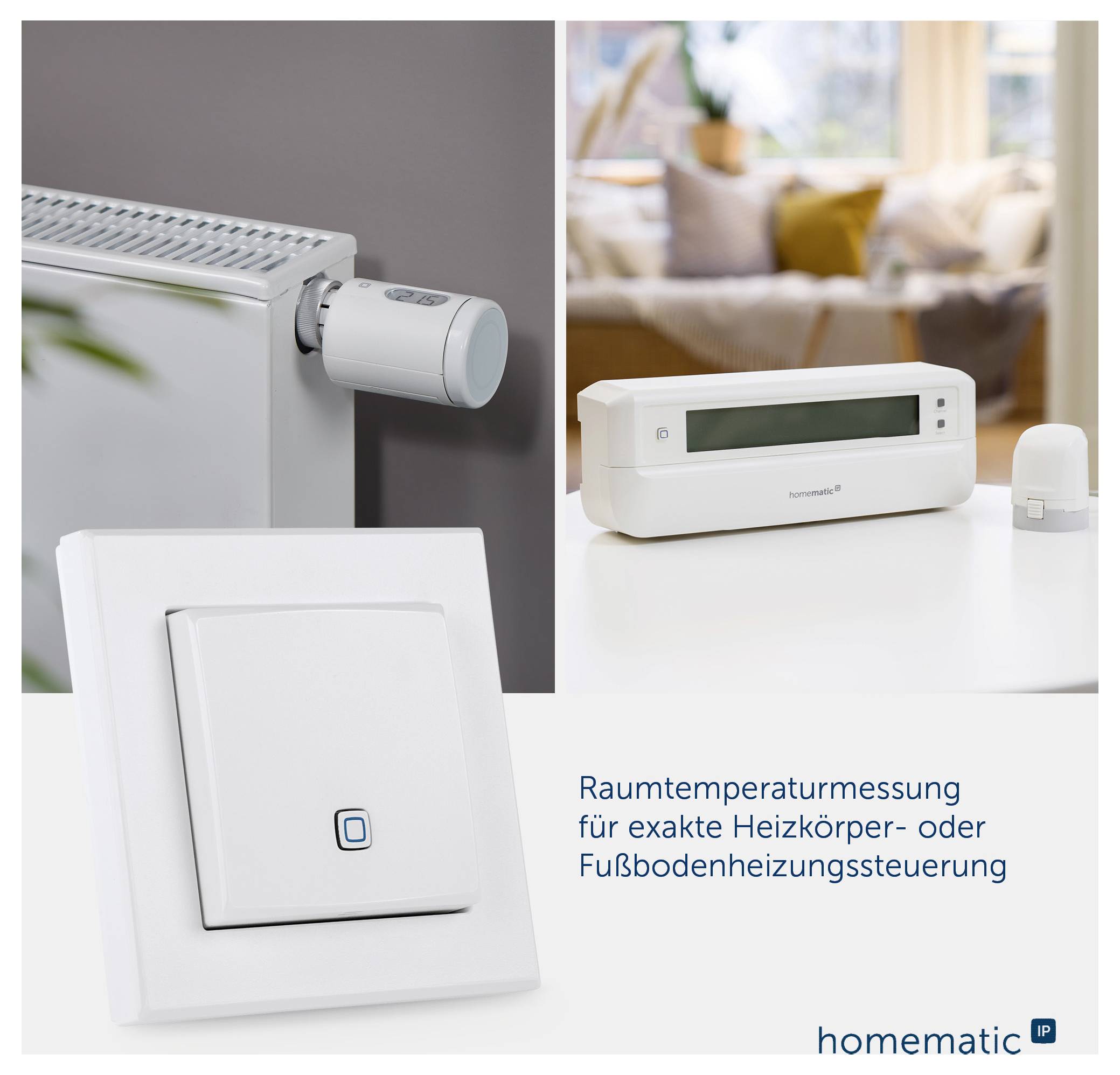 Homematic IP Radiotransmisión Sensor de temperatura y sensor de humedad del aire HmIP-STH-4