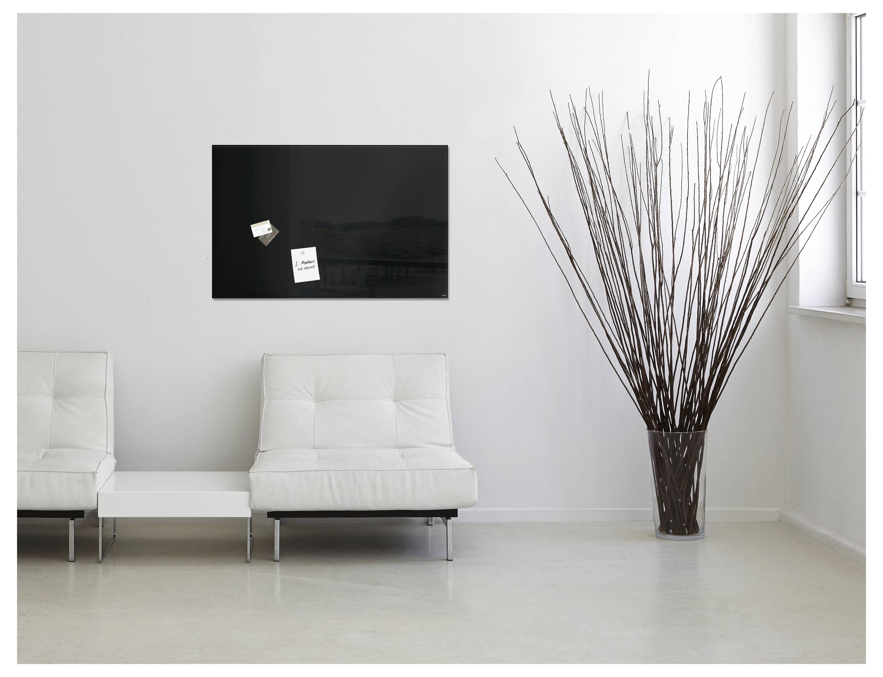 Sigel Tablero magnético de cristal Artverum Schwarz (Anch. x Alt.) 100 cm x 65 cm GL140-1