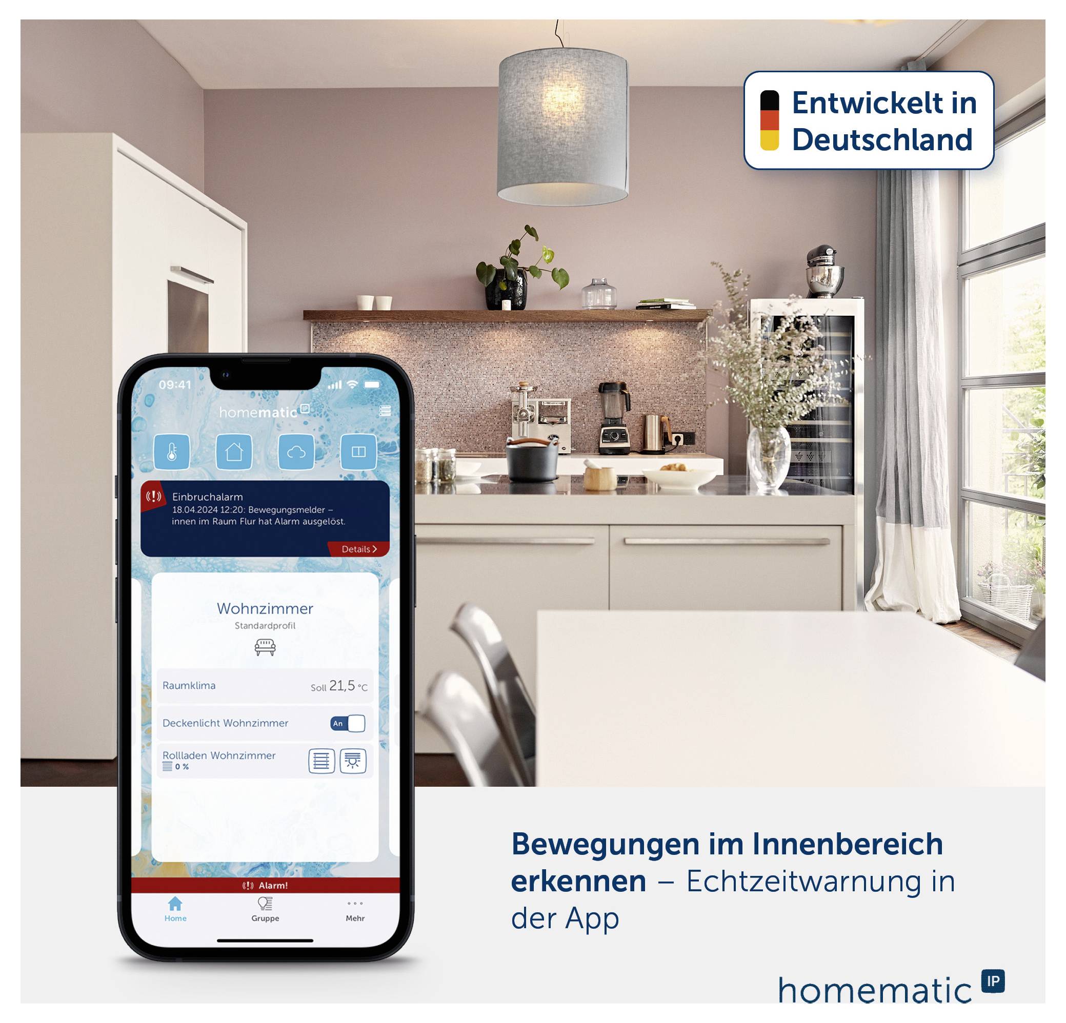 Homematic IP Radiotransmisión Detector de movimiento HmIP-SPI-2