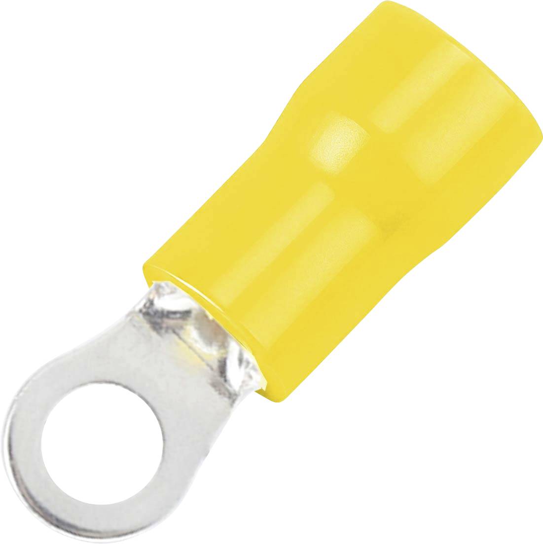 TRU COMPONENTS 746628 Terminal de lengüeta redonda Sección transversal (máx.)=6 mm² Ø del orificio=4.3 mm Parcialmente aislado Amarillo 50 UD(S).