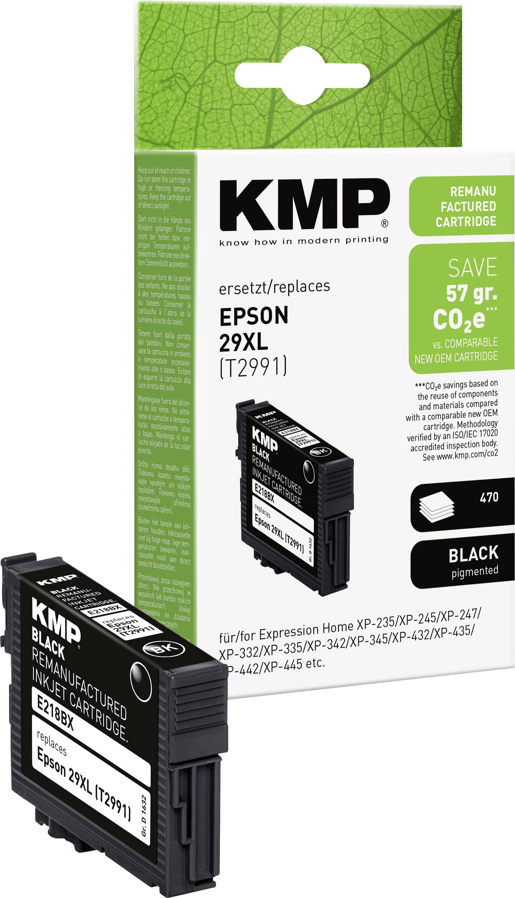 KMP Ink reemplaza Epson 29XL, T2991 Compatible Negro E218BX 1632,4001-0