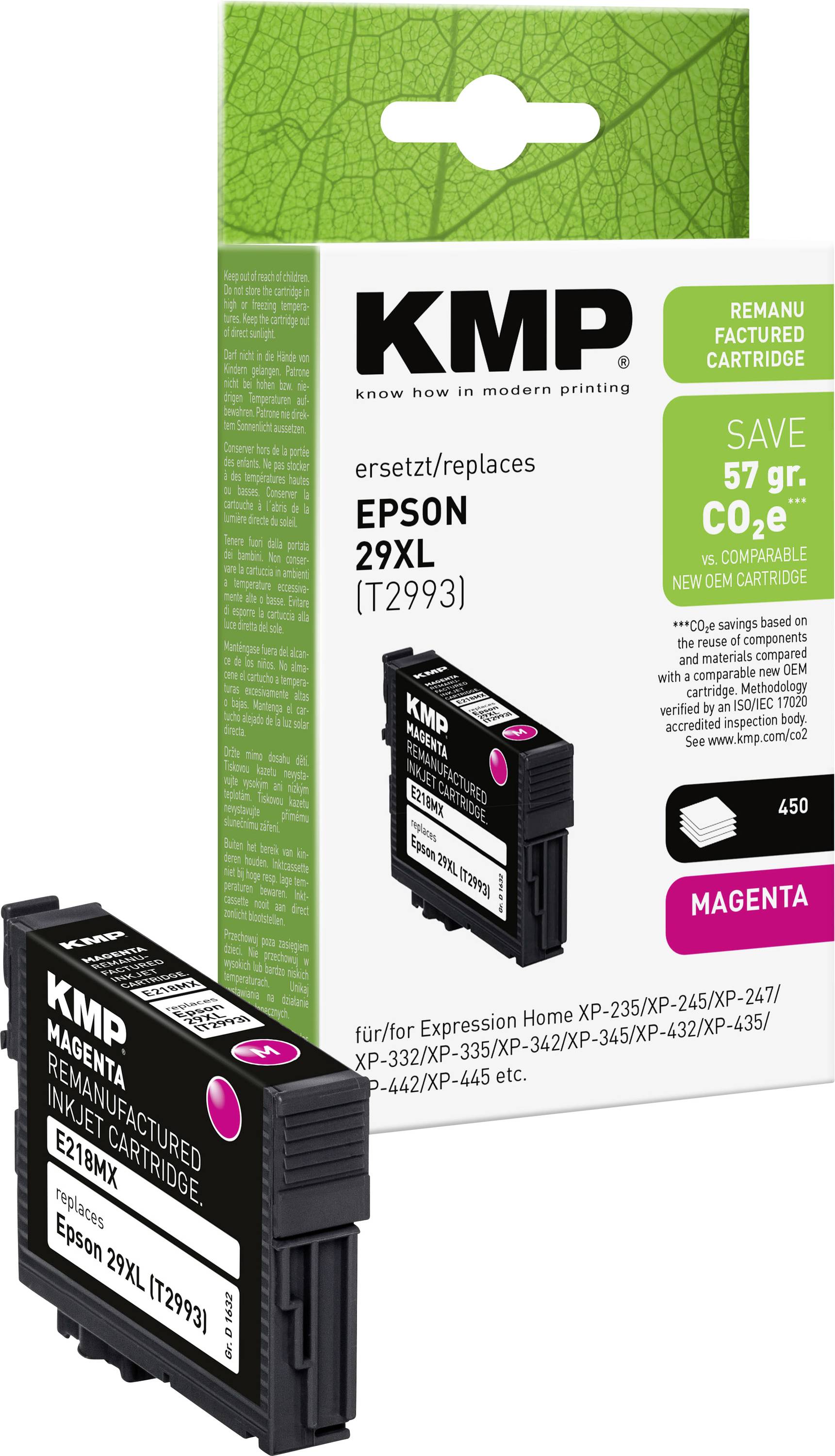 KMP Ink reemplaza Epson 29XL, T2993 Compatible Magenta E218MX 1632,4006