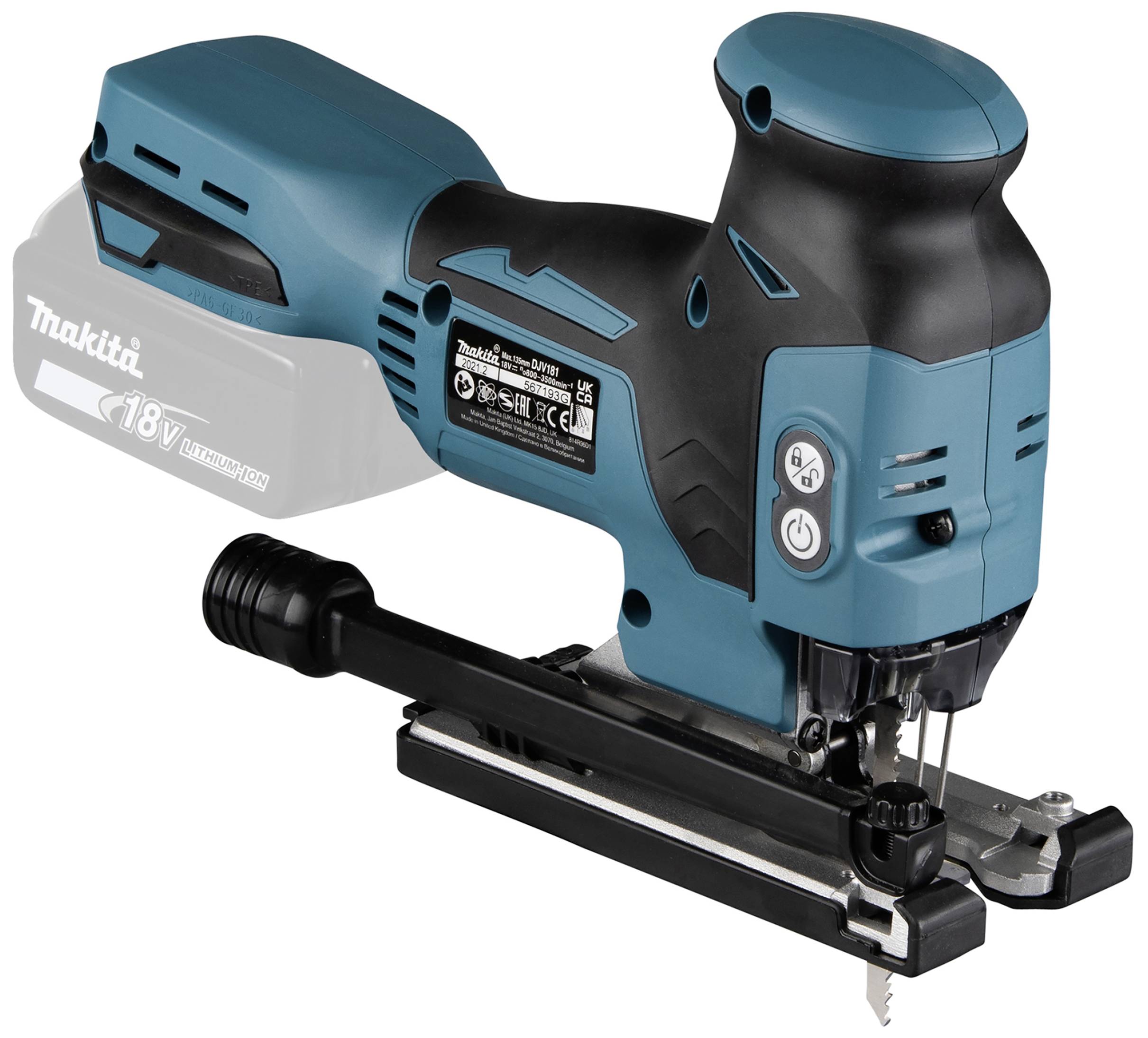 Makita DJV181Z Sierra de calar con batería DJV181Z Sin batería, Sin cargador 18 V Número de pilas recargables incluidas -11
