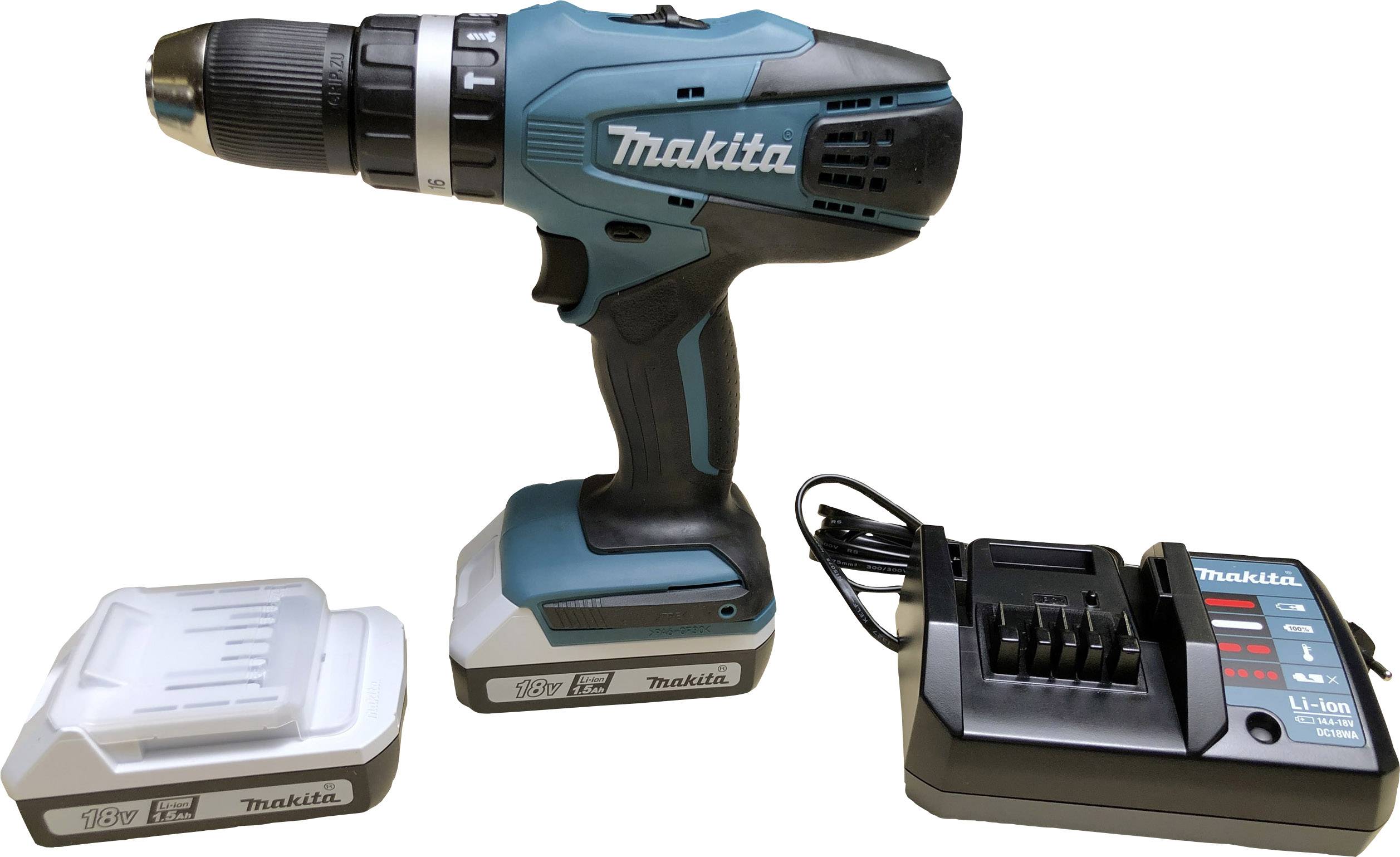Makita 2 marchas-Accu-klopboormachine Incl. 2.ª Batería, Maletín incluido-0