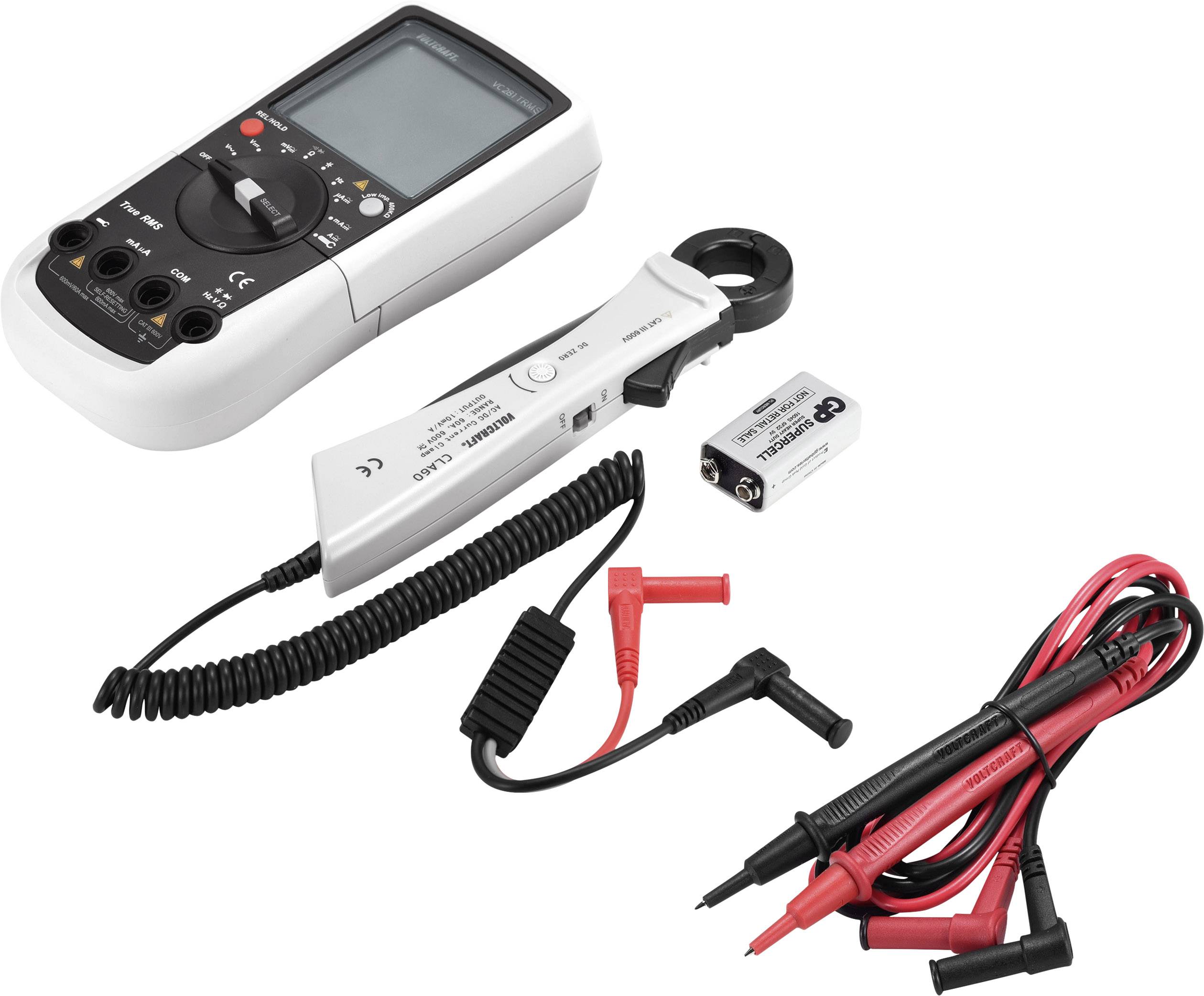 VOLTCRAFT VC281 Multímetro manual, Adaptador de pinzas amperimétricas Digital CAT III 600 V Visualización (recuento de p-2