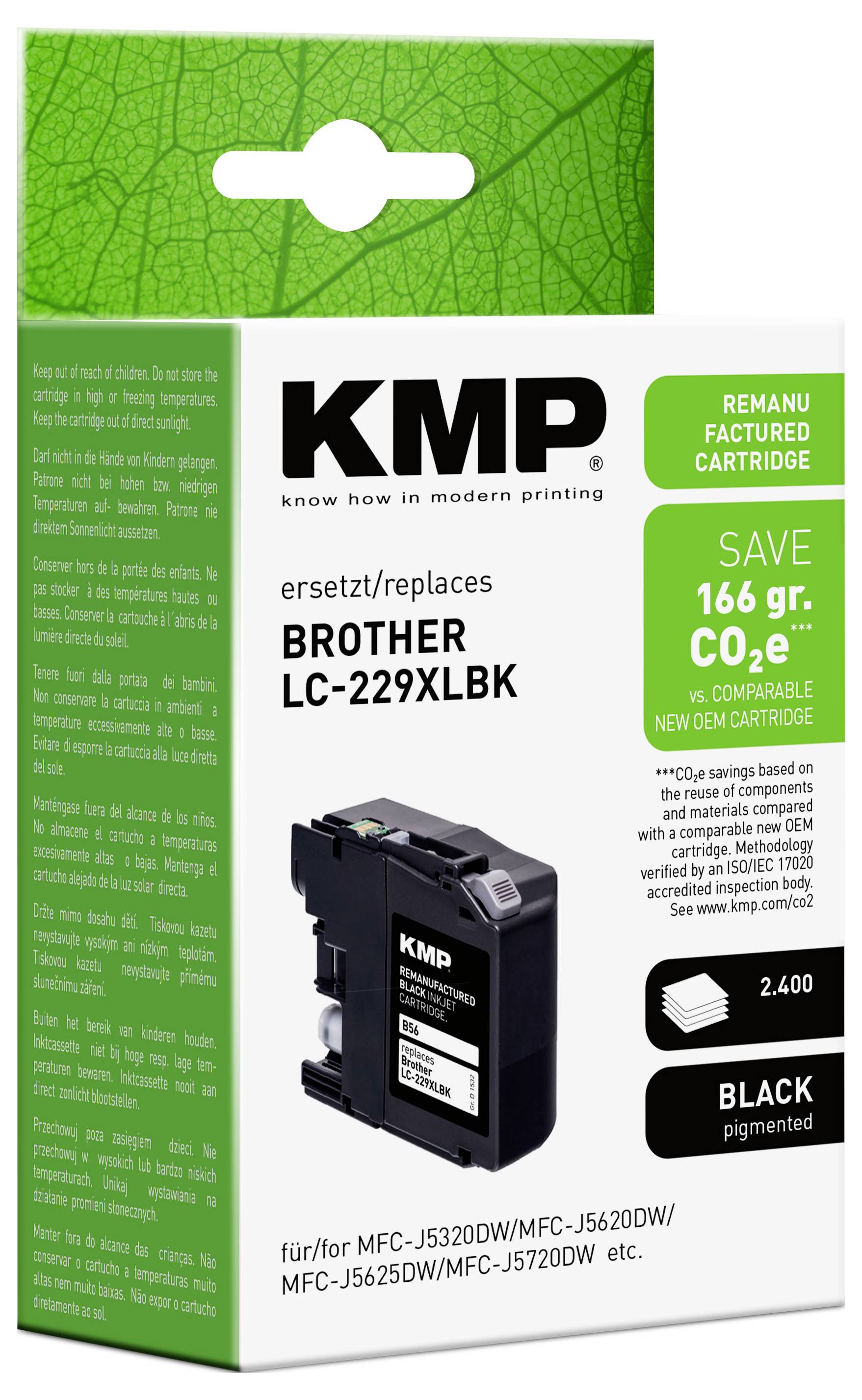 KMP Ink reemplaza Brother LC-229XLBK Compatible Negro B56 1532,4001-1