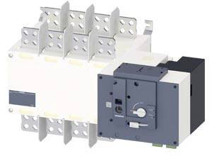 Interruptor de red Schwarz 4polig 1250 A 4 contactos inversor, 3 contactos NA 415 V/AC Siemens 3KC44520GA210AA3-0