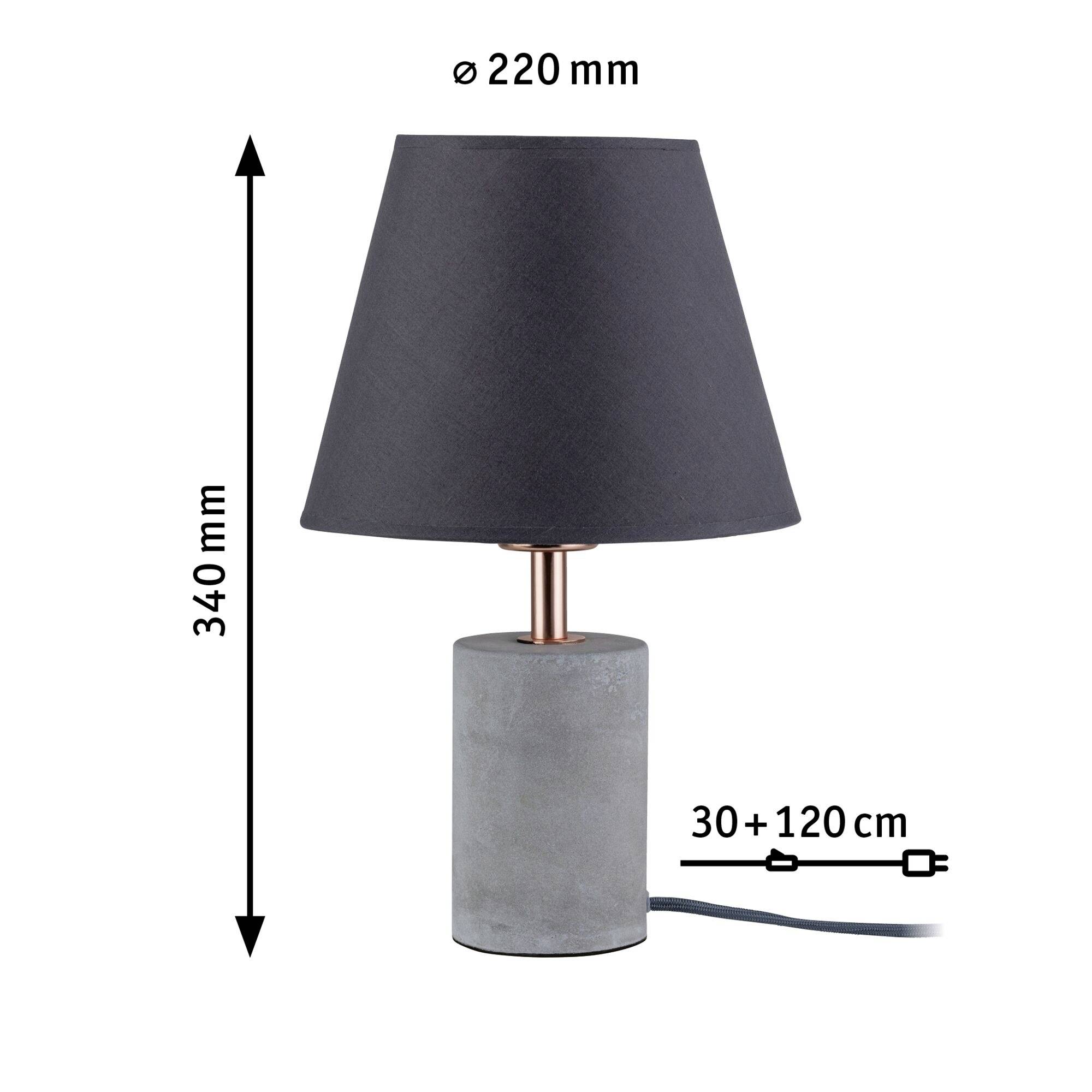 Paulmann Neordic Tem 79622 Lámpara para la mesilla de noche LED E27 20 W Gris hormigón, Cobre, Antracita-2