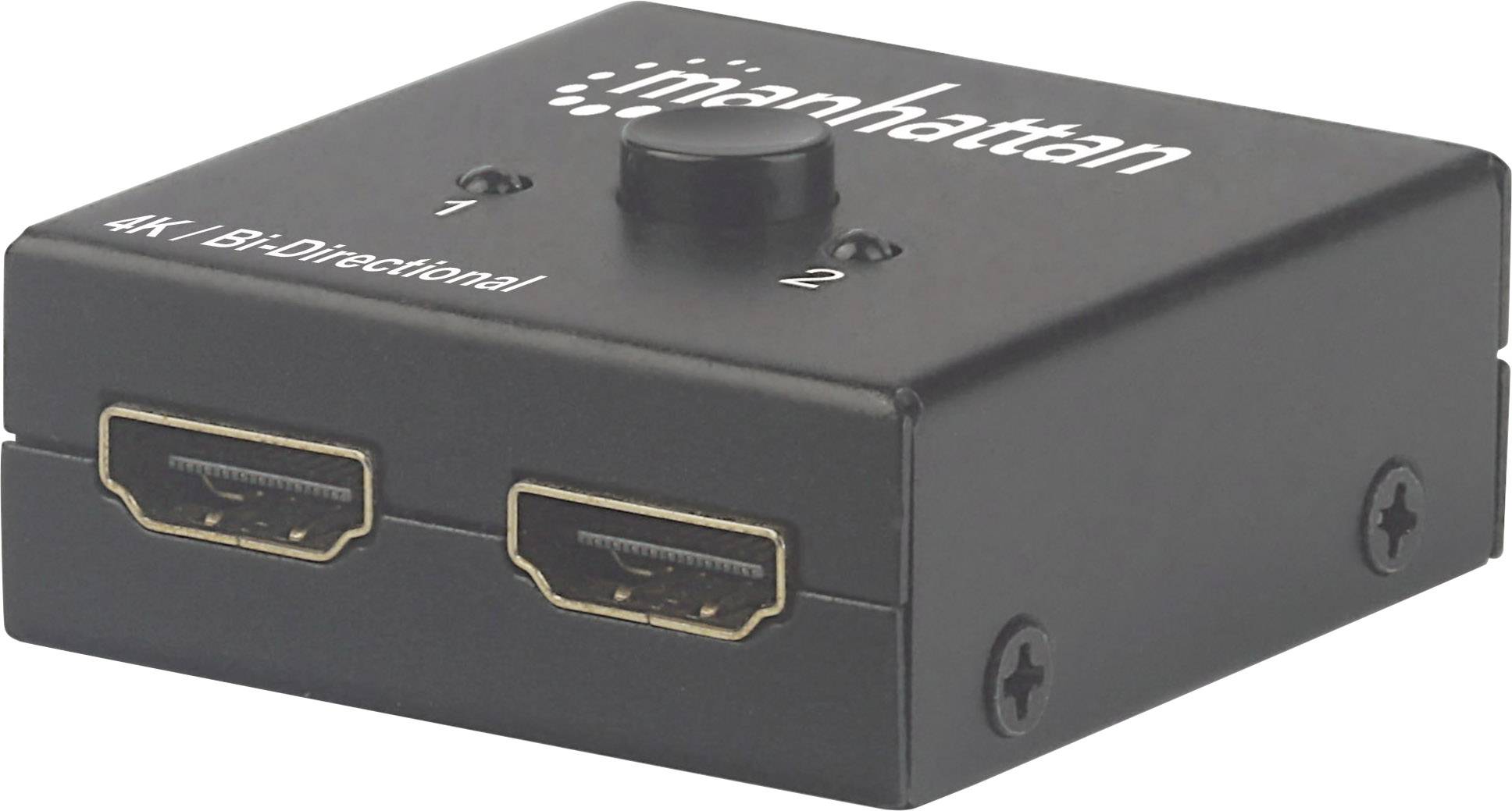 Manhattan KVM-Umschalter 2 Port HDMI Splitter 4096 x 2160 Pixel Schwarz-0