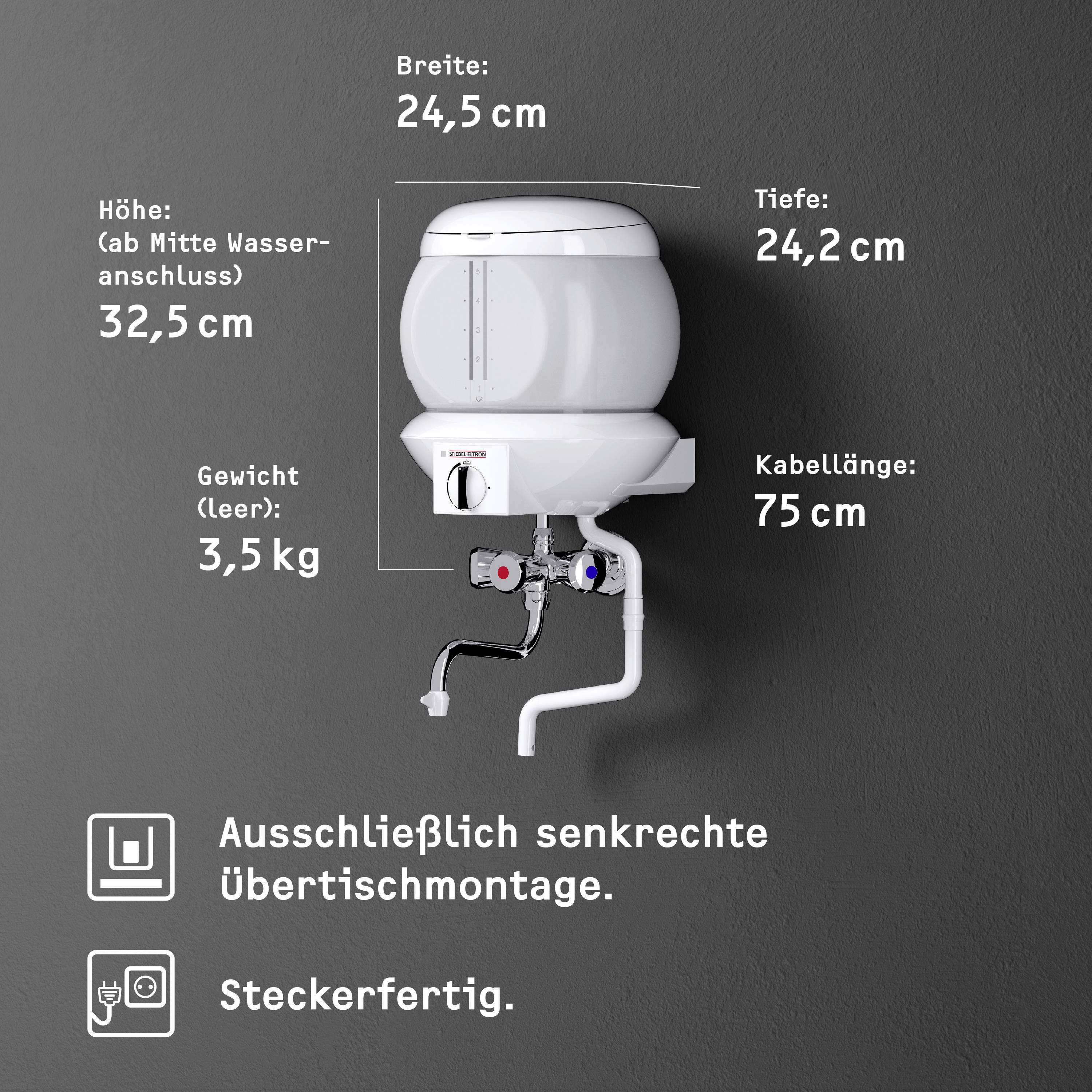 Stiebel Eltron Calentador de agua EBK 5 GA Apagado automático, Medición del punto de ebullición, Termostato continuo, Gr-3