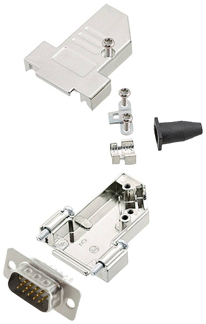 encitech DTSL09-SJSRG-S-HDP15-W-K 6355-8092-01 Juego de regletas de conectores macho D-SUB 45 ° Número de polos: 15 Vaso de soldadura 1 UD(S).
