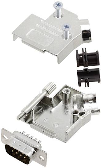 TRU COMPONENTS TCD45ZK09DBPK 7709636 Juego de regletas de conectores macho D-SUB 45 ° Número de polos: 9 Vaso de soldadura 1 UD(S).