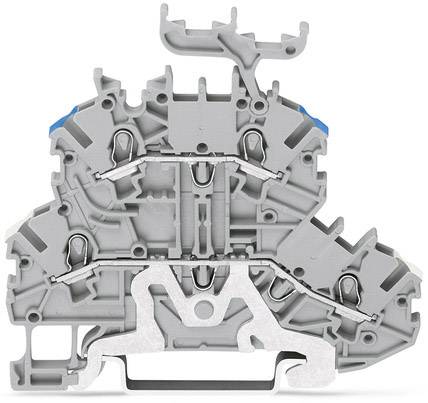 WAGO 2000-2218 Borne de paso de dos pisos 3.50 mm Terminal Push-In Gris 50 UD(S). Piece