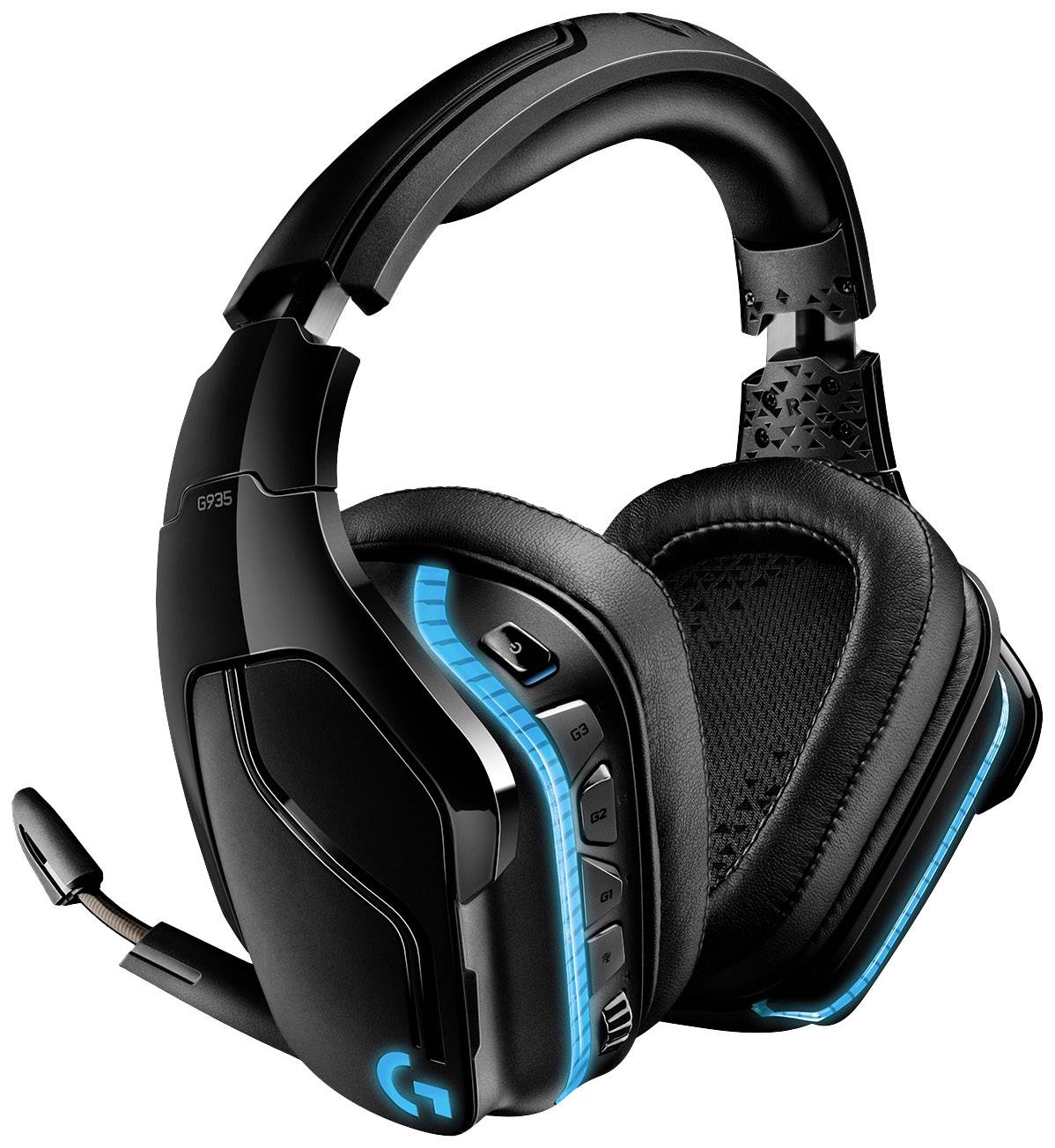 Logitech Gaming G935 Auriculares circumaurales Por cable 7.1 Surround Schwarz, RGB Supresión de ruido del micrófono Control del volumen, Silenciador del micrófono, Modo vibración Videojuegos