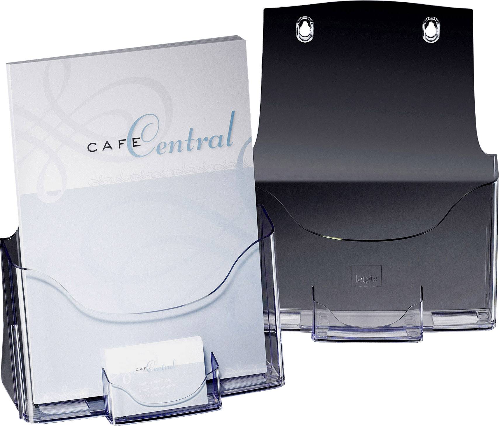 Sigel acrylic LH111 Soporte de folletos de mesa con compartimento para tarjetas de visita Transparente DIN A4 Número de compartimentos 1 1 UD(S). (Anch. x Alt. x Prof.) 240 x 290 x 115 mm