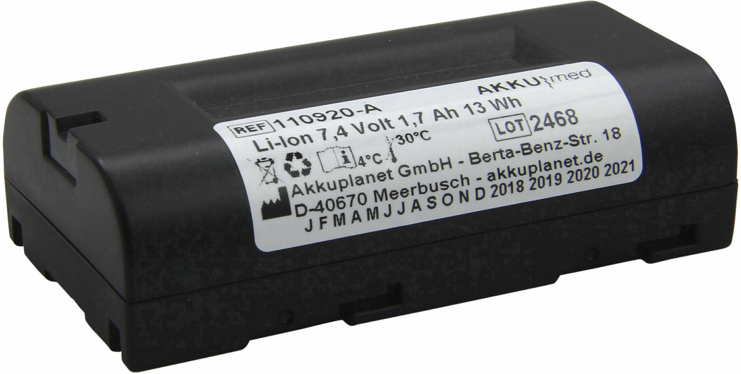 Akku Med Batería para ingeniería médica Recambio de batería original 72420 Welch Allyn 7.4 V 1700 mAh