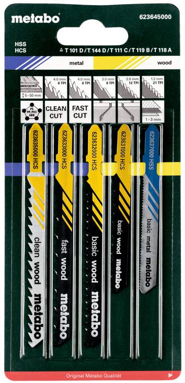 Metabo 623645000 Surtido de hojas de sierra de calar 2, H+M+Kunst, 5 piezas (623645000) 1 UD(S).-0