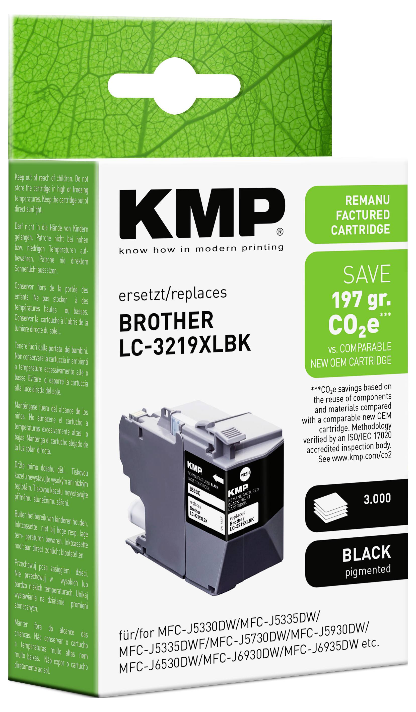 KMP Ink reemplaza Brother LC-3219XLBK Compatible Negro B58BX 1537,4001-1