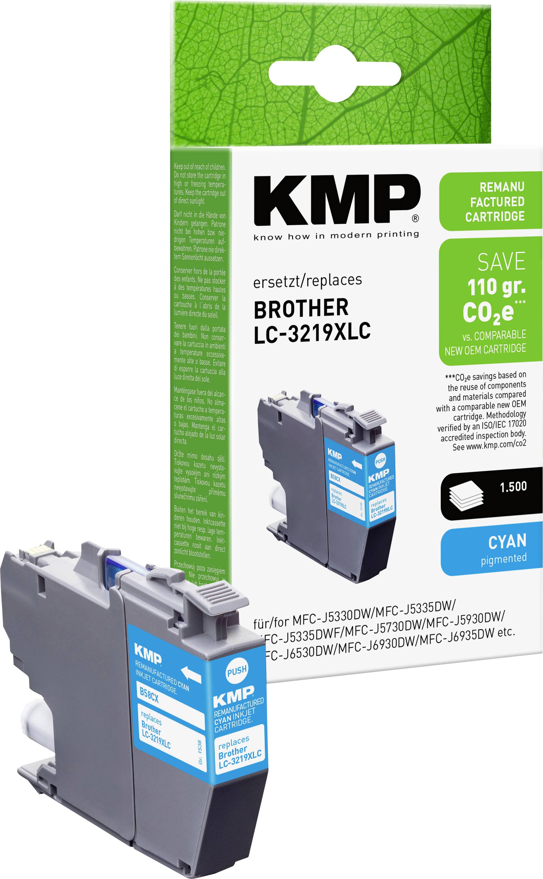 KMP Encre remplace Brother LC-3219XLC compatible cyan B58CX 1538,4003 — Photo 2 sur 3
