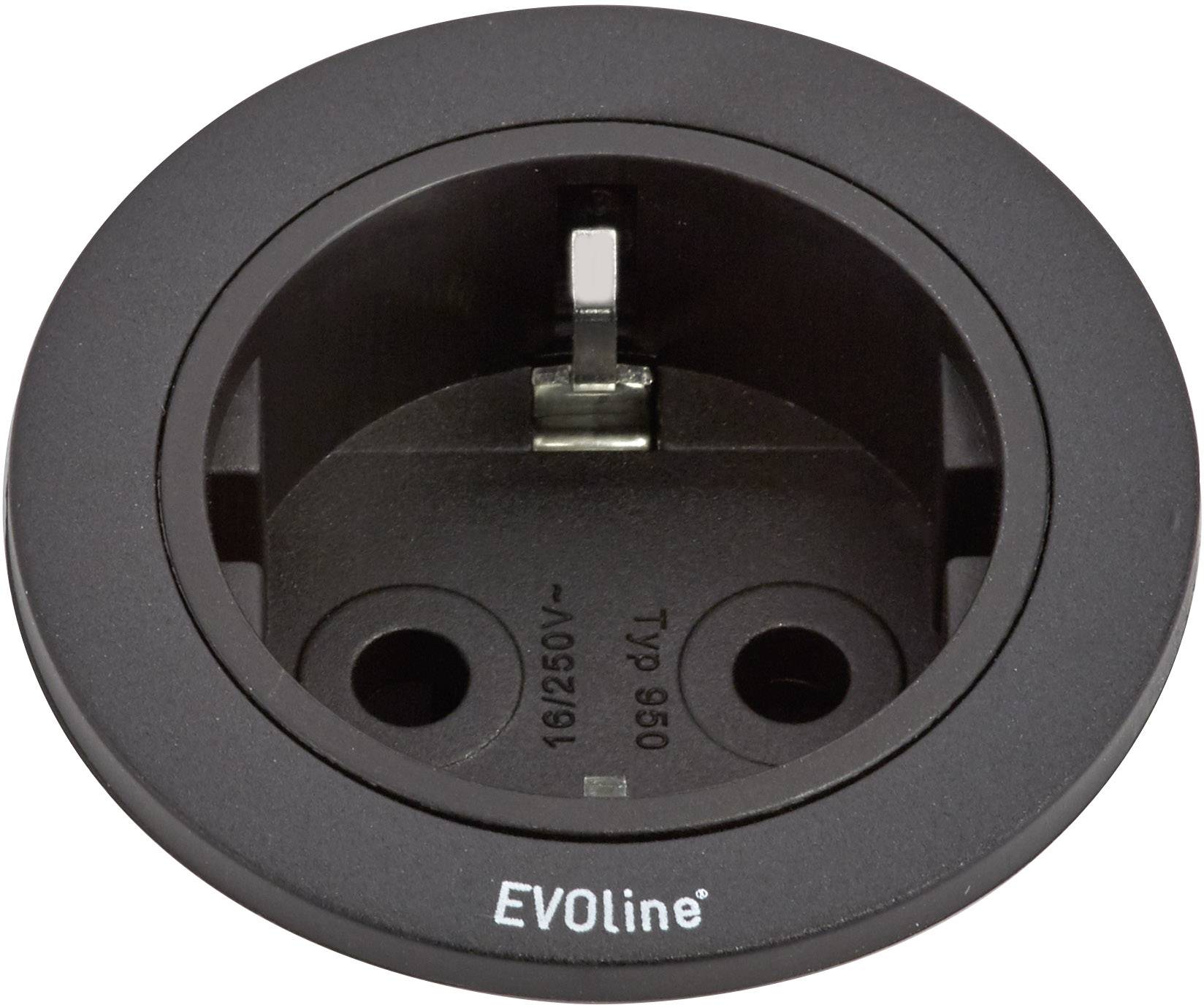 EVOline 159280000900 Regleta de enchufes encastrable 1 vez Schwarz 1 UD(S).
