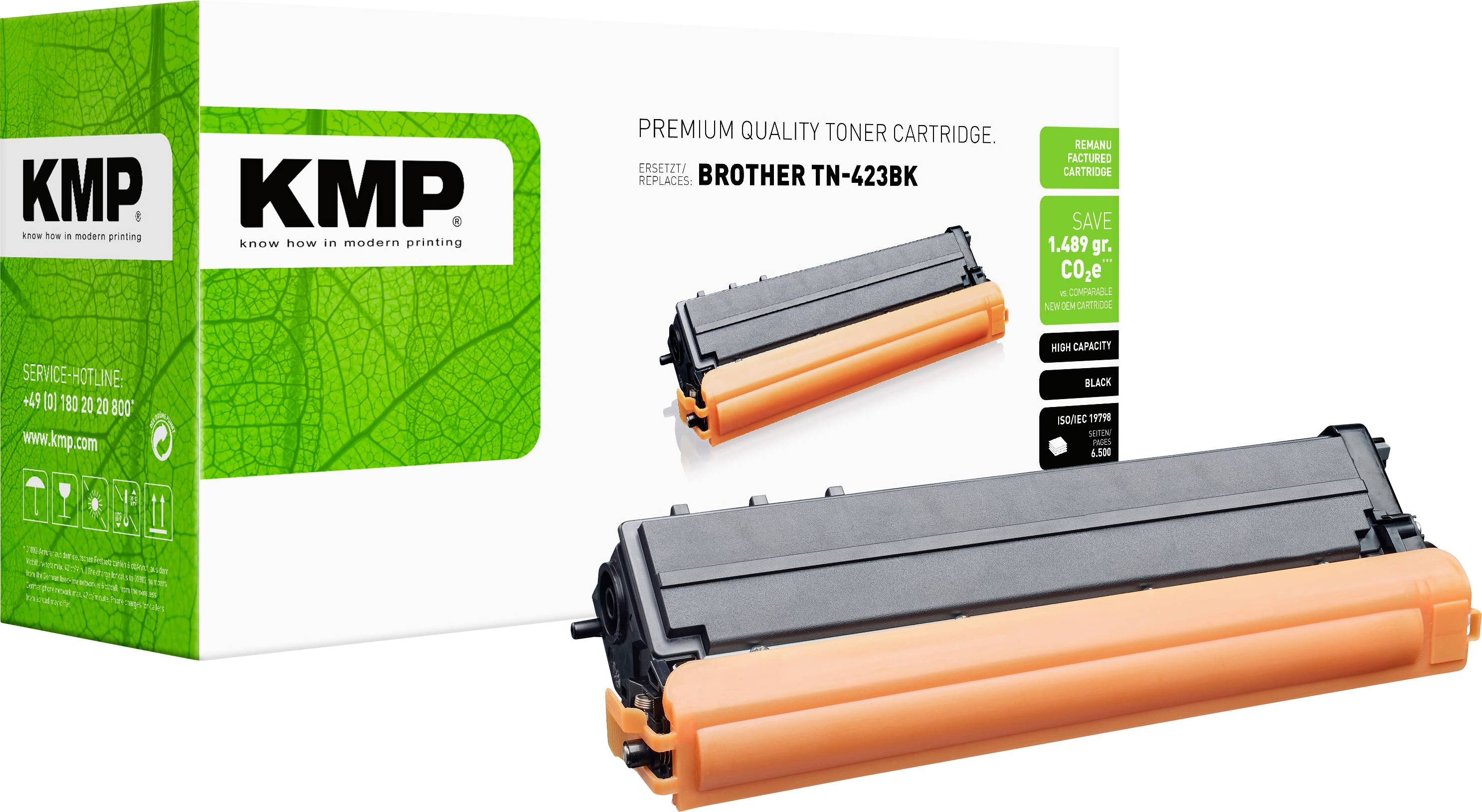 KMP Tóner reemplaza Brother TN-423BK, TN423BK Compatible Negro 6500 Lados B-T98X SP440208