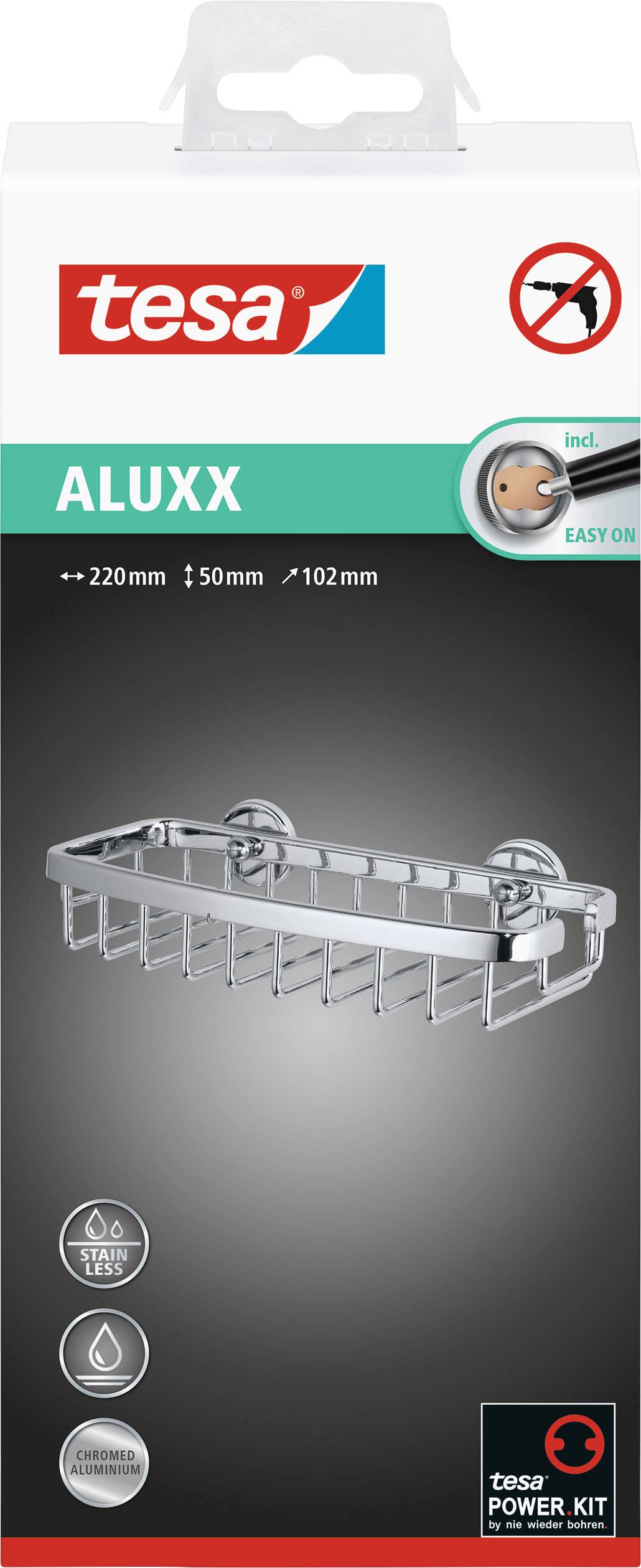 tesa 40207-00000-00 ALUXX Estante de baño Adhesivo Cromo (brillante)-5