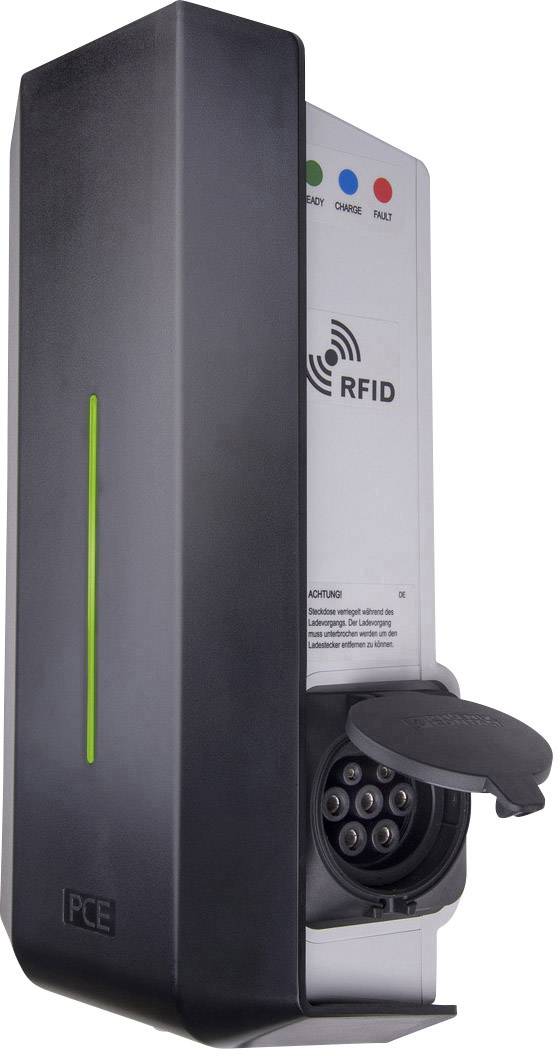 PCE Caja de pared Tipo 2 Modo 3 32 A Número de conexiones 1 22 kW RFID, Interruptor de llave-1