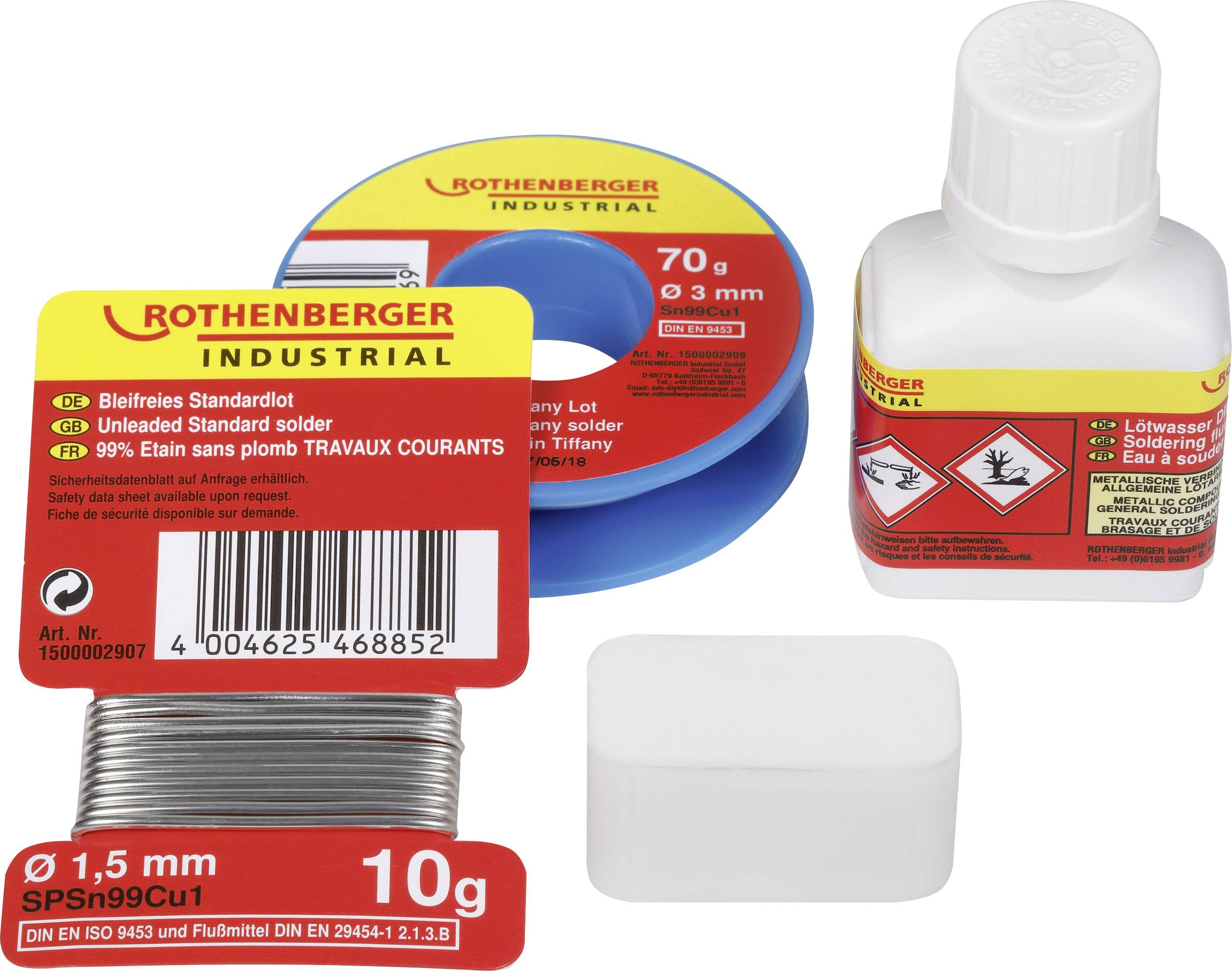 Rothenberger Industrial Bastel-Tiffany Set - bleifrei Estaño para soldar, sin plomo