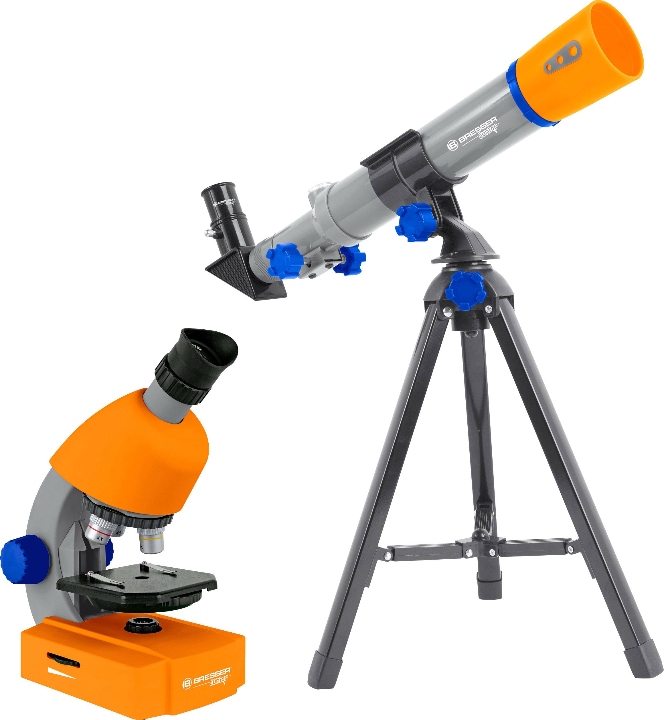 Bresser Optik Junior Teleskop & Mikroskop-Set Telescopio de lente Azimutal Acromático Aumento 20 hasta 32 x-0