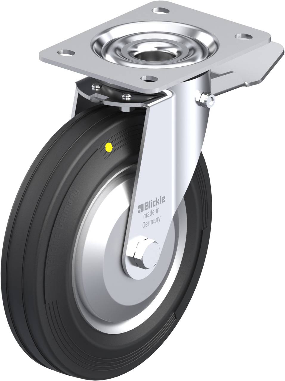 Blickle 749718 LE-VE 200R-ST-EL-FA Rueda articulada con fijador Diámetro de la rueda: 200 mm Capacidad de carga (máx.): -0