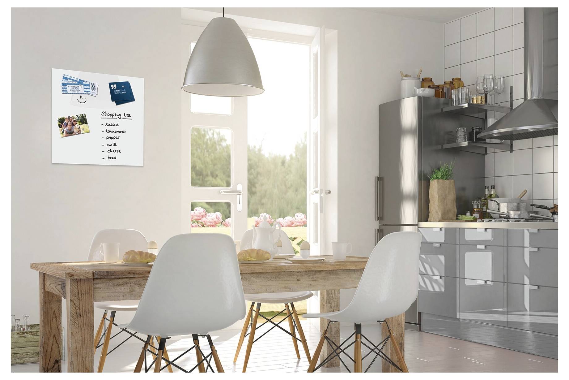 Sigel Tablero magnético de cristal B1100 Blanco (Anch. x Alt.) 45 cm x 45 cm B1100-1