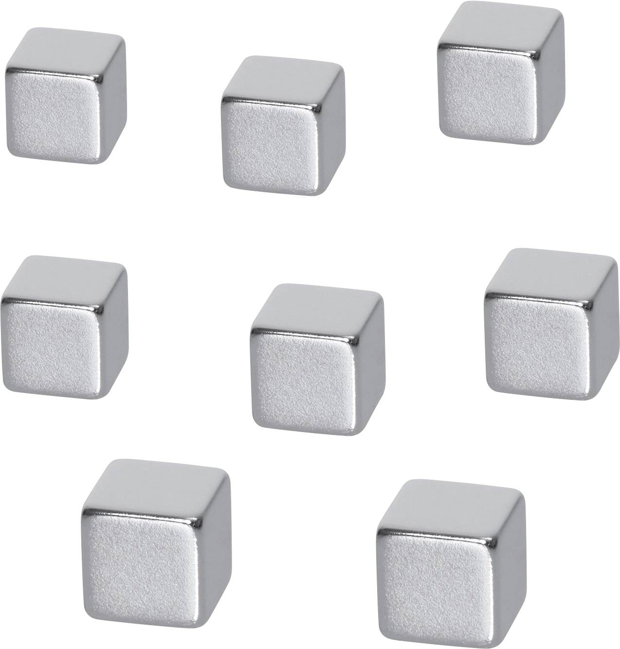 Sigel Imán de neodimio B3101 (Lon. x Anch. x Alt.) 10 x 10 x 10 mm Dado Plata 8 UD(S). B3101