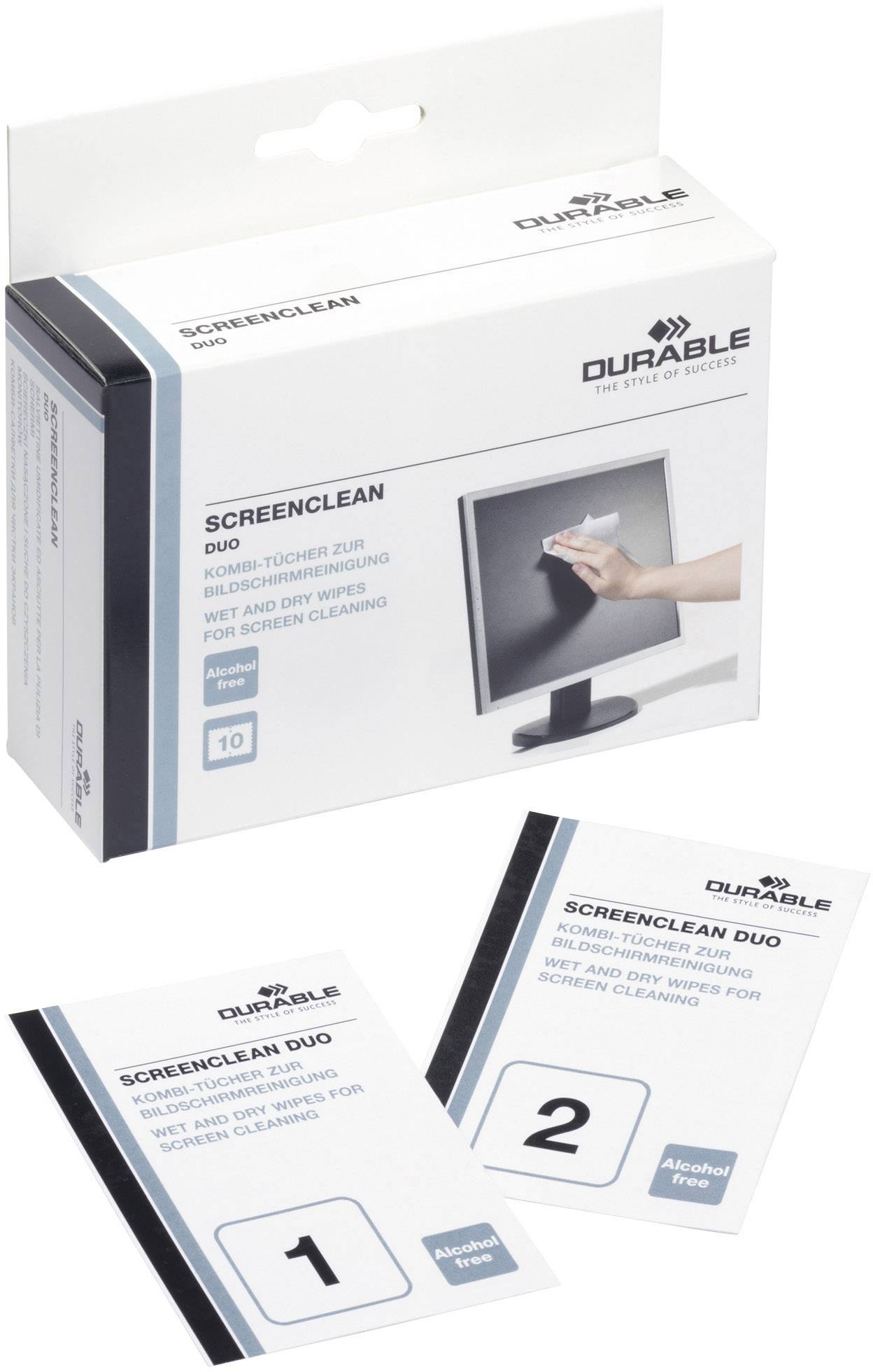 Durable Paños limpiadores de pantallas Paño de limpieza incluido SCREENCLEAN DUO 572102 10 UD(S).-2