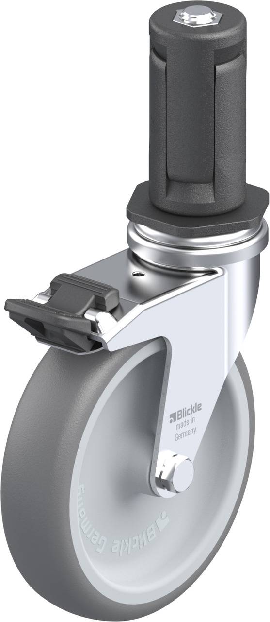 Blickle 856282 LRA-TPA 100G-FI-ER04 Rueda articulada con fijador Diámetro de la rueda: 100 mm Capacidad de carga (máx.):-0