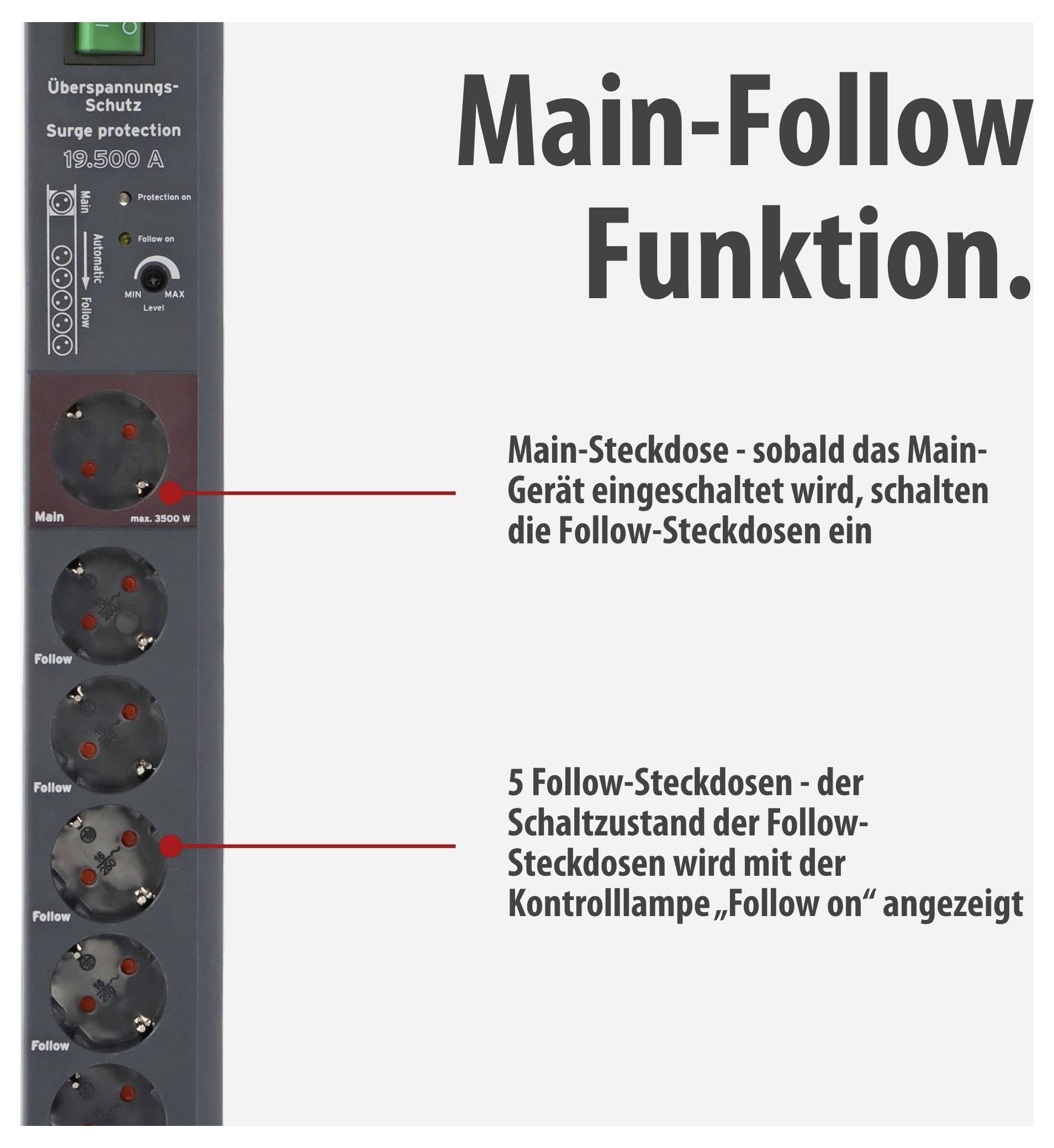 Brennenstuhl 1159490966 Main-Follow 5 veces Antracita Contacto de puesta a tierra 1 UD(S).-3
